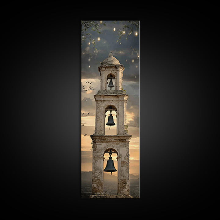 Chapel Sunrise – Framed Canvas Print – Tall Skinny Art Print – Christian Art – Christian Christmas Decor – Christian Wall Art – Christmas A