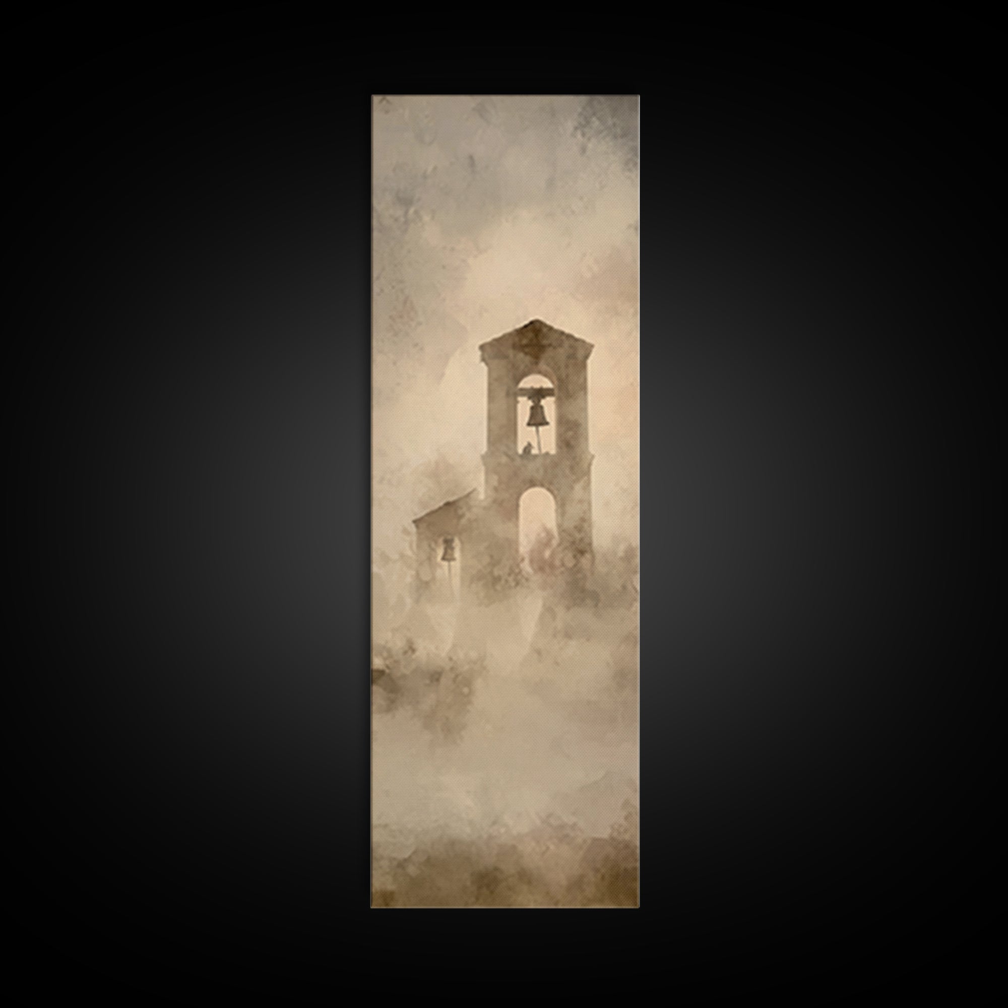 Silent Bell Tower | Framed Canvas Print | Skinny Art | Christian Art Canvas | Christian Christmas Art | Christian Painting | Jesus Art