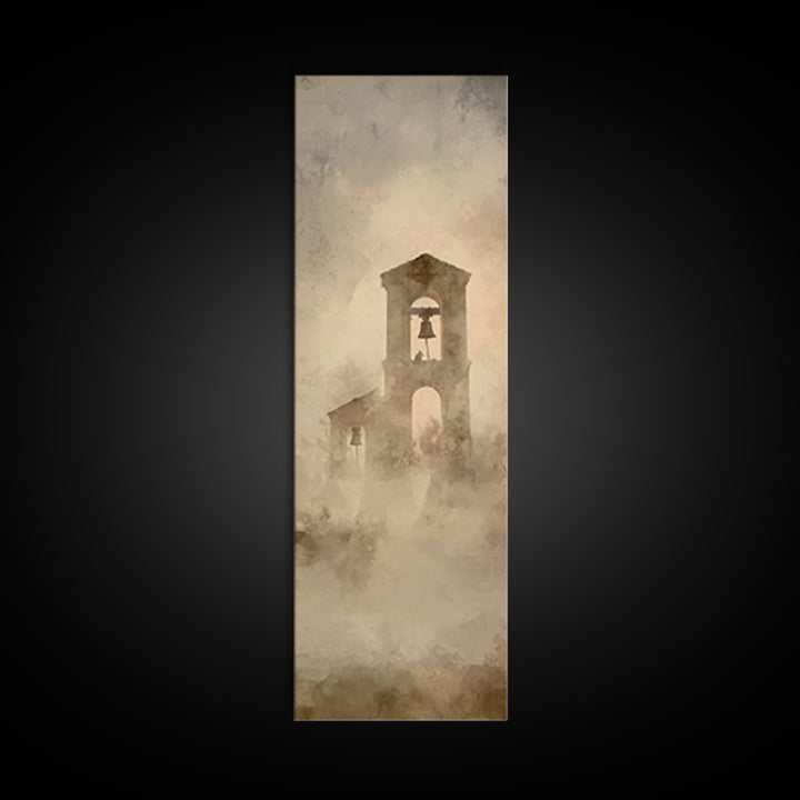 Silent Bell Tower | Framed Canvas Print | Skinny Art | Christian Art Canvas | Christian Christmas Art | Christian Painting | Jesus Art