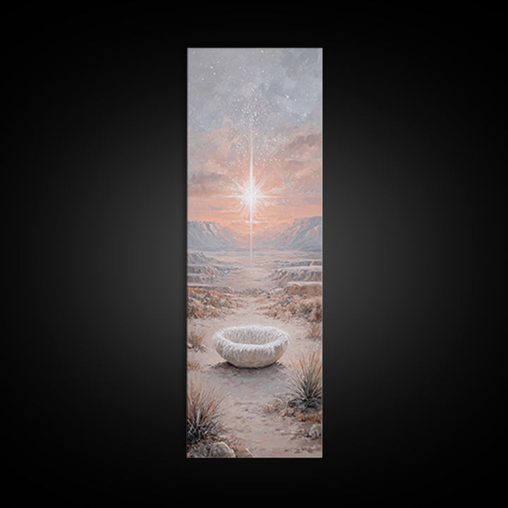 Desert Star Wonder | Framed Canvas Print | Tall Narrow Wall Art | Christian Art | Christmas Art | Christian Art Canvas | Christian Painting