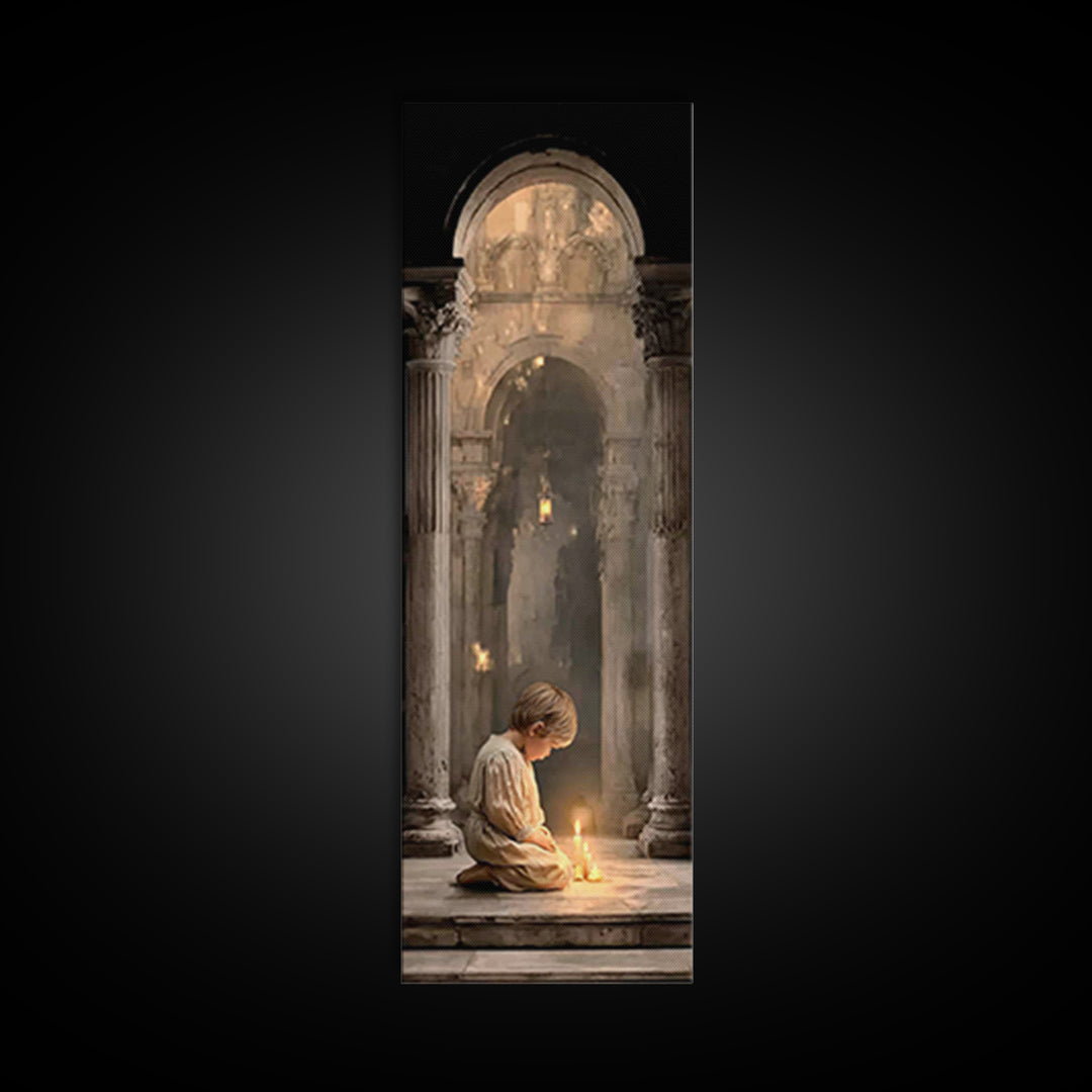 Temple Light – Framed Canvas Print | Christian Wall Art | Christian Art Canvas | Skinny Art | Vintage Christian Art | Christian Painting