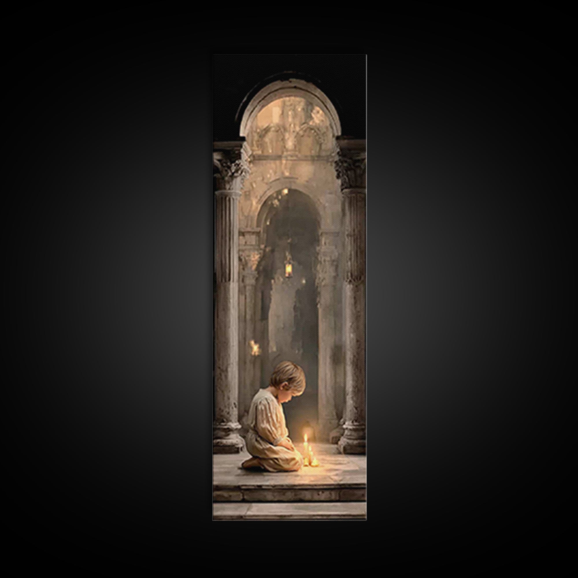 Temple Light – Framed Canvas Print | Christian Wall Art | Christian Art Canvas | Skinny Art | Vintage Christian Art | Christian Painting