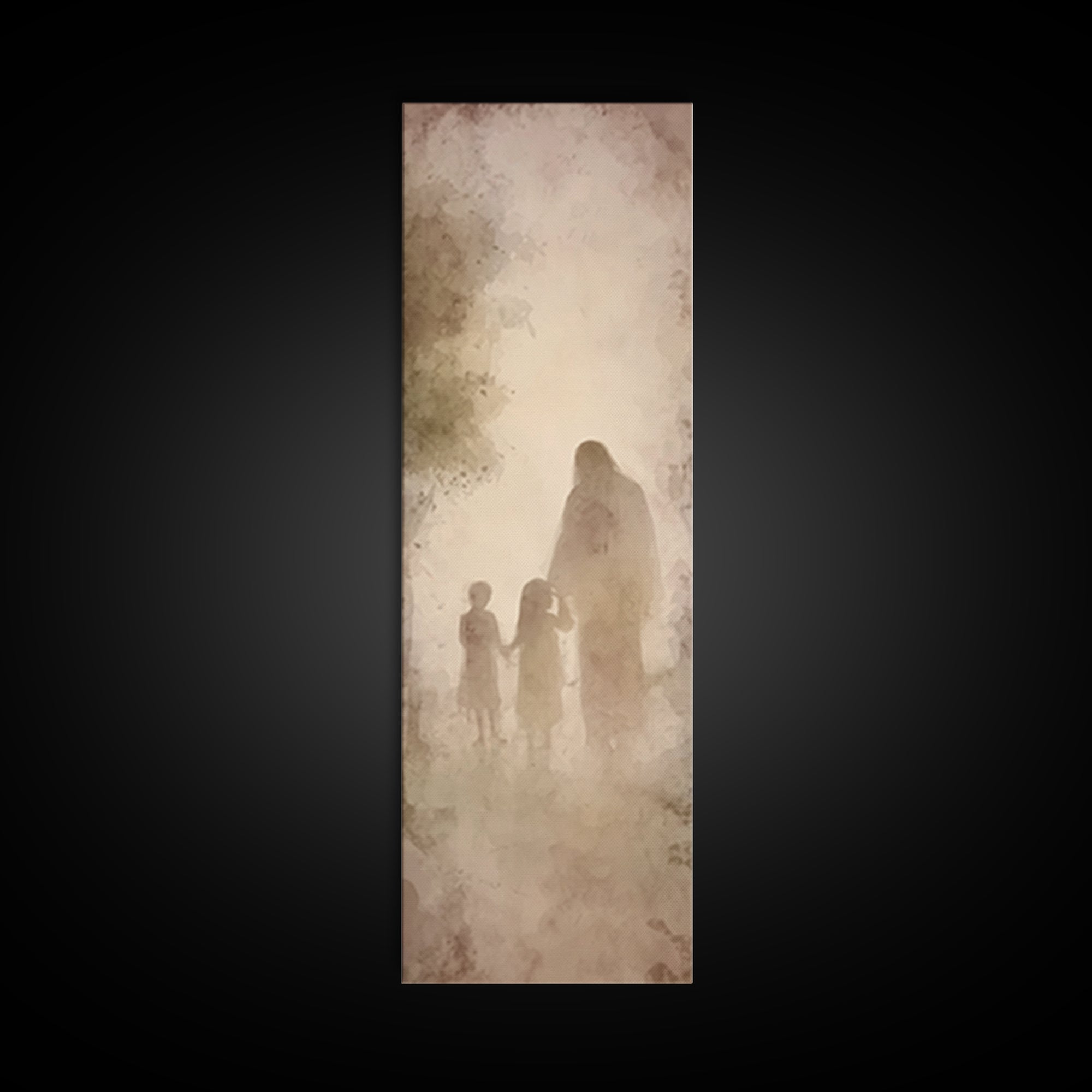 Heavenly Walk Home – Framed Canvas Print – Tall Narrow Wall Art – Christian Art – Jesus Art Print – Christian Painting – Christian Wall Art