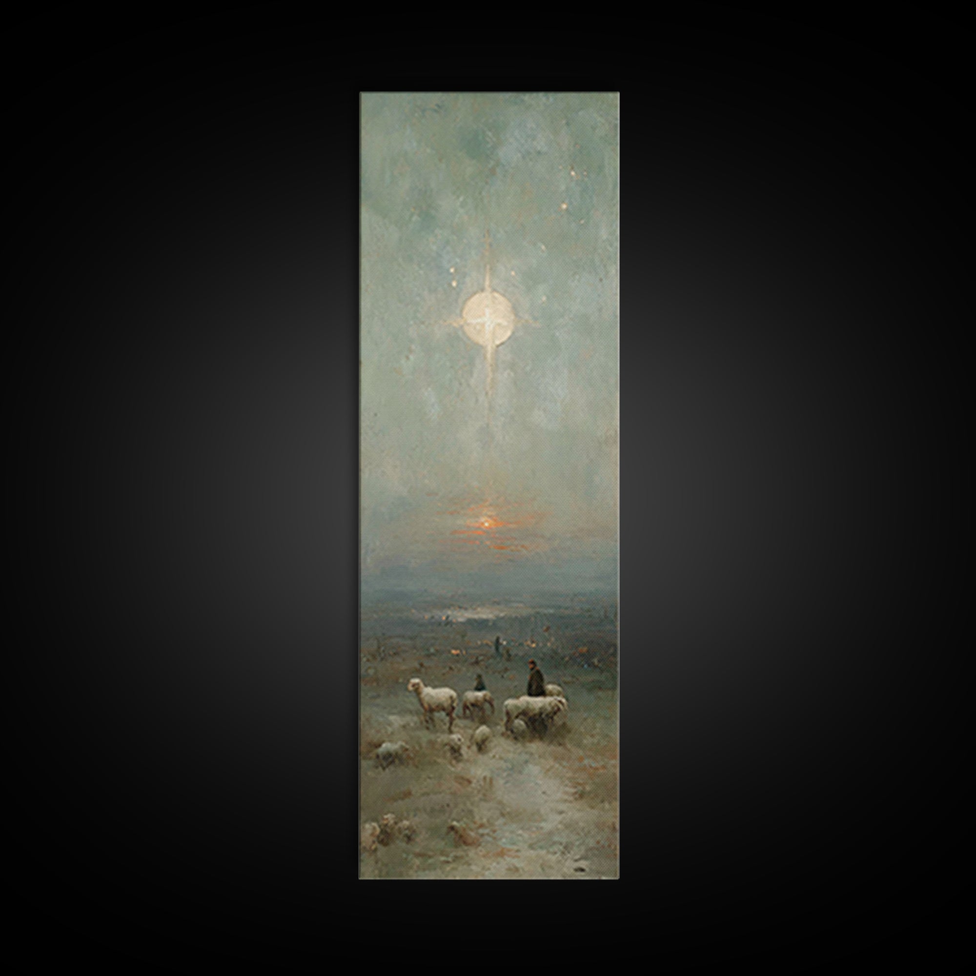 Holy Star Rising – Framed Canvas Print – Skinny Art – Christian Art Work – Christmas Canvas Wall Art – Jesus Art Print
