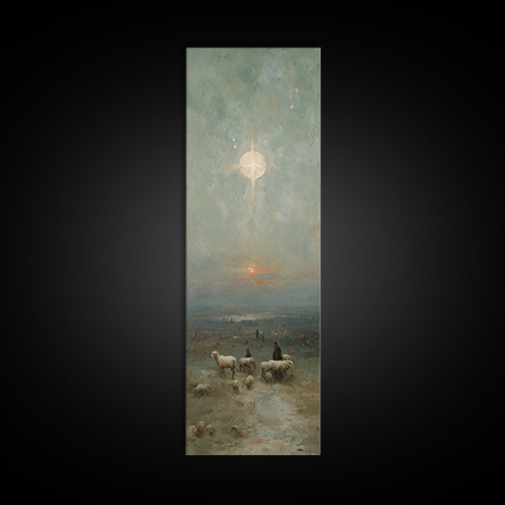 Holy Star Rising – Framed Canvas Print – Skinny Art – Christian Art Work – Christmas Canvas Wall Art – Jesus Art Print