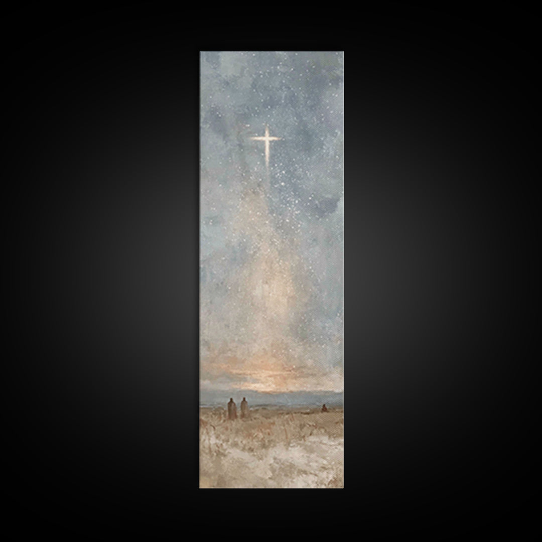 Sacred Dawn Star | Framed Canvas Print | Narrow Art | Christian Art Gift | Christmas Art Prints | Jesus Canvas Art