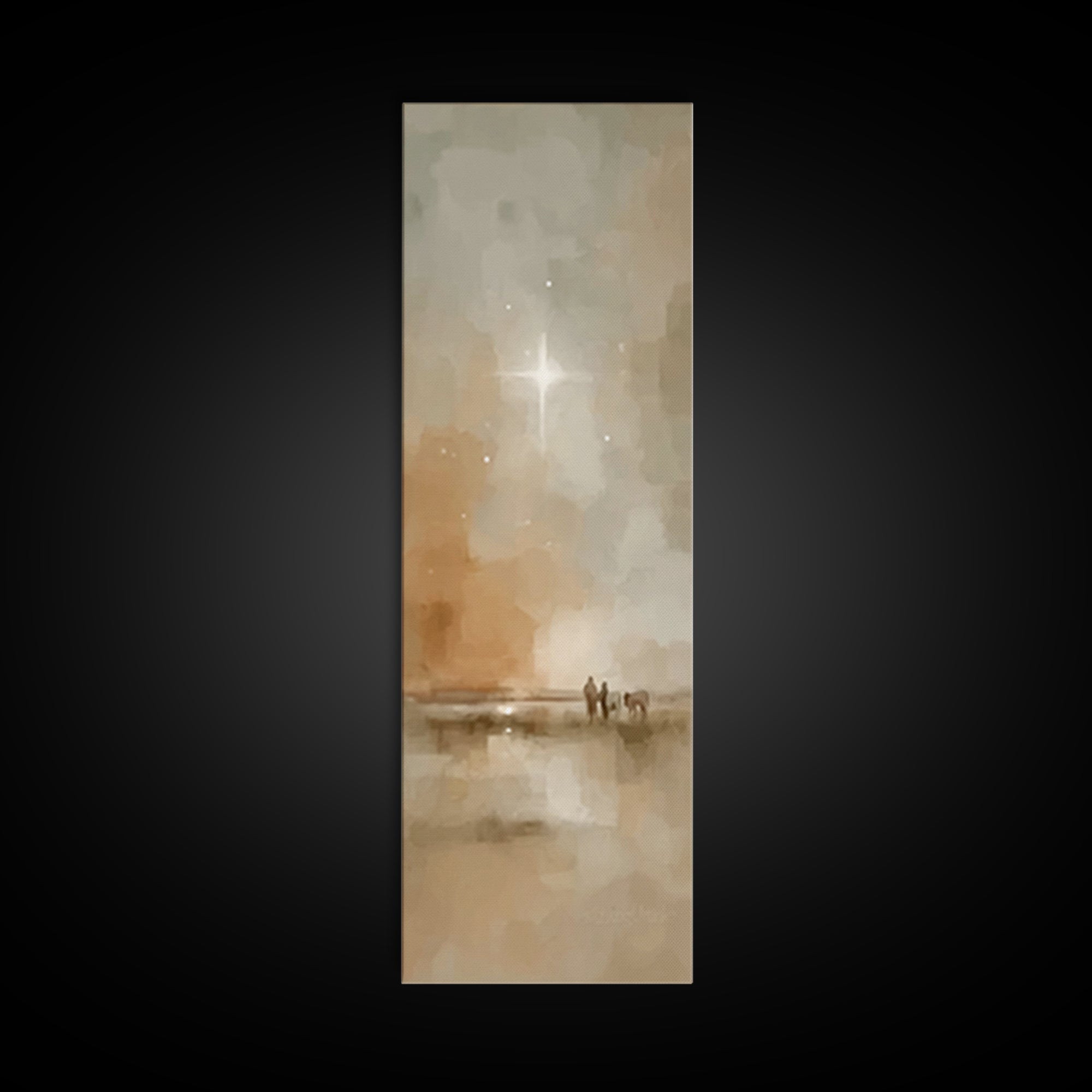 Silent Hills Star – Framed Canvas Print – Tall Narrow Wall Art – Christian Christmas Art – Jesus Art Print – Christian Decor