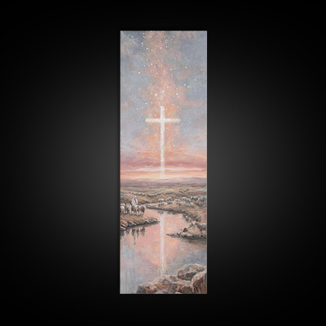 Desert Star Journey | Framed Canvas Print | Skinny Art | Christian Wall Art | Christmas Art | Jesus Canvas Art