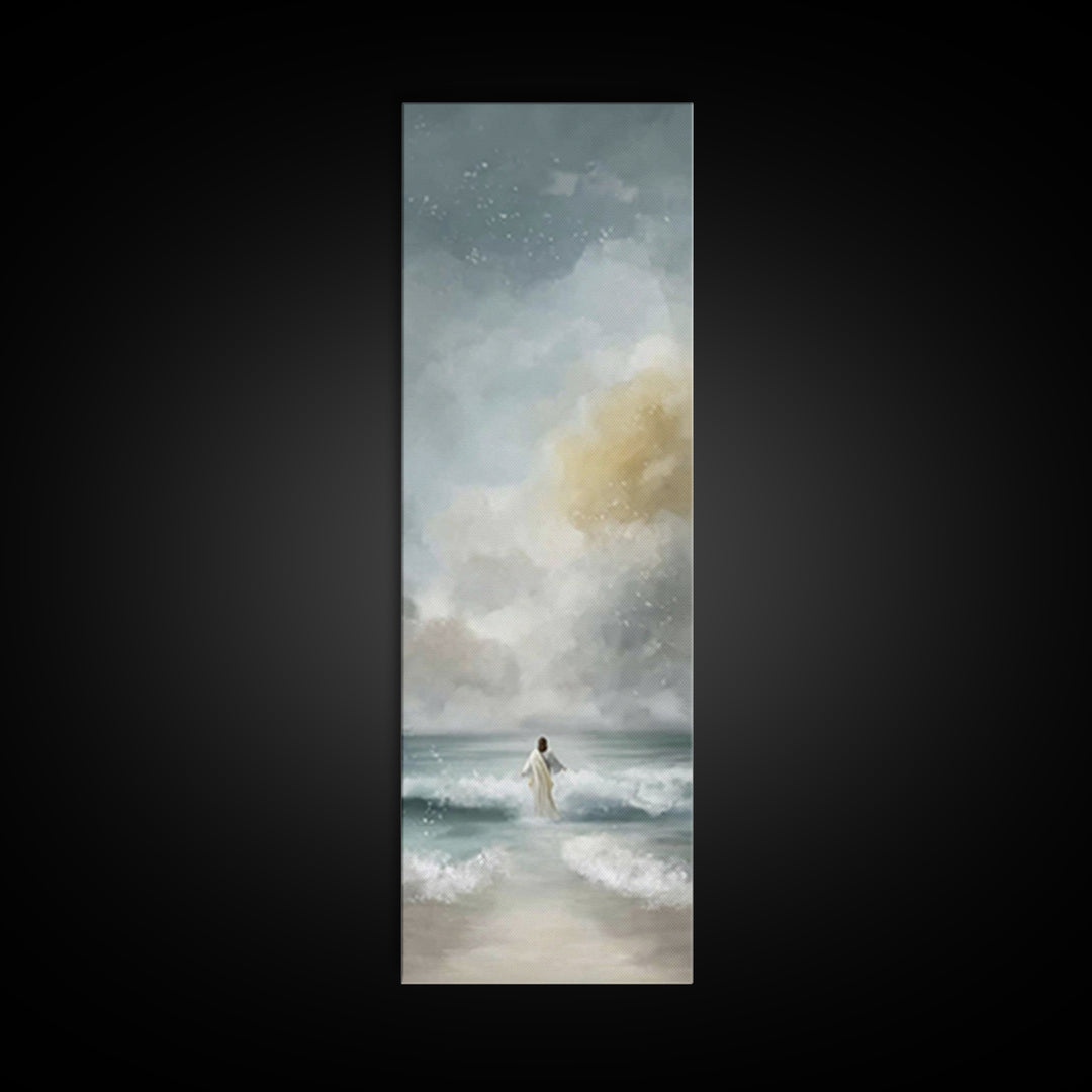 Stormless Horizon Path | Framed Canvas Print | Tall Narrow Wall Art | Jesus Art Print | Christian Wall Art | Christian Art | Christian Pain