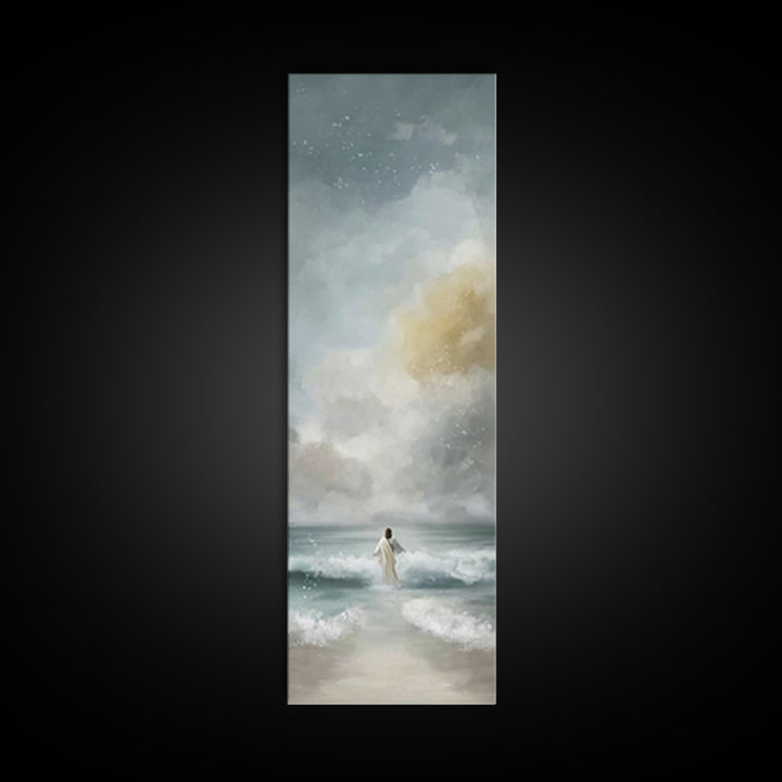 Stormless Horizon Path | Framed Canvas Print | Tall Narrow Wall Art | Jesus Art Print | Christian Wall Art | Christian Art | Christian Pain