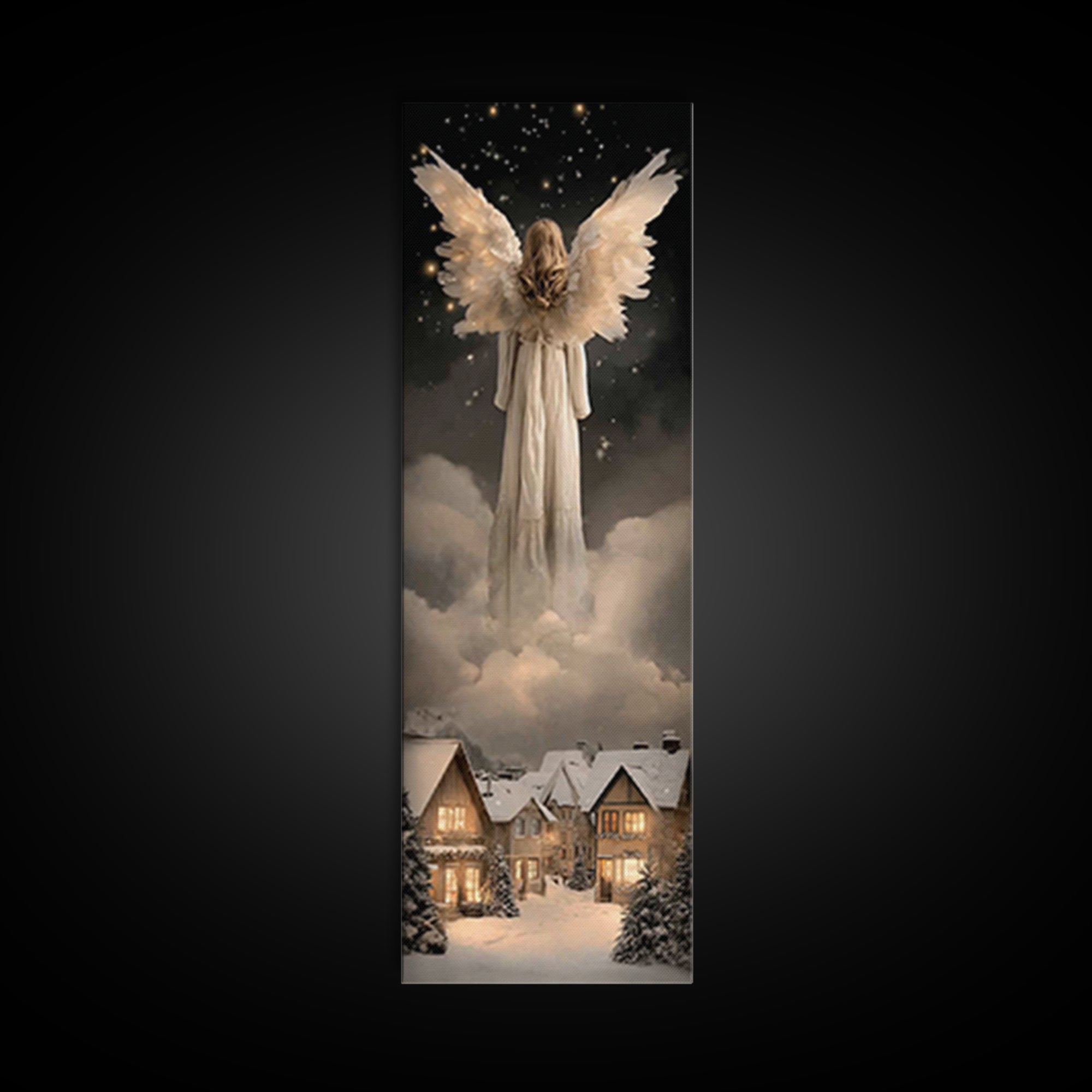 Starry Messenger – Framed Canvas Print | Christian Art Canvas | Christmas Art Prints | Christian Christmas Art | Tall Skinny Art Print | Ch