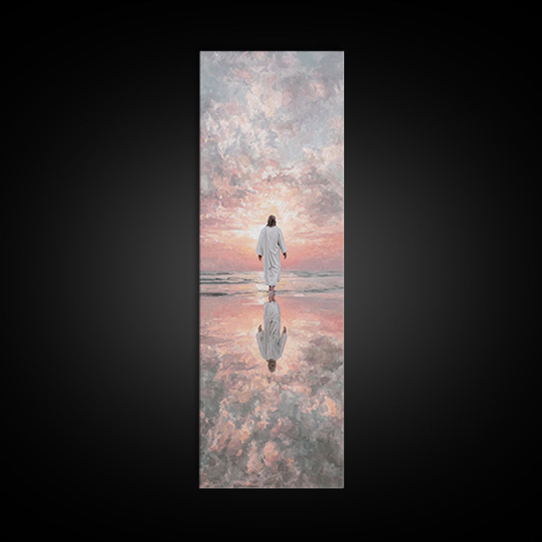 Sea Of Promise – Framed Canvas Print – Skinny Art – Jesus Canvas Art – Christian Painting – Christian Wall Art – Minimalist Christian Art