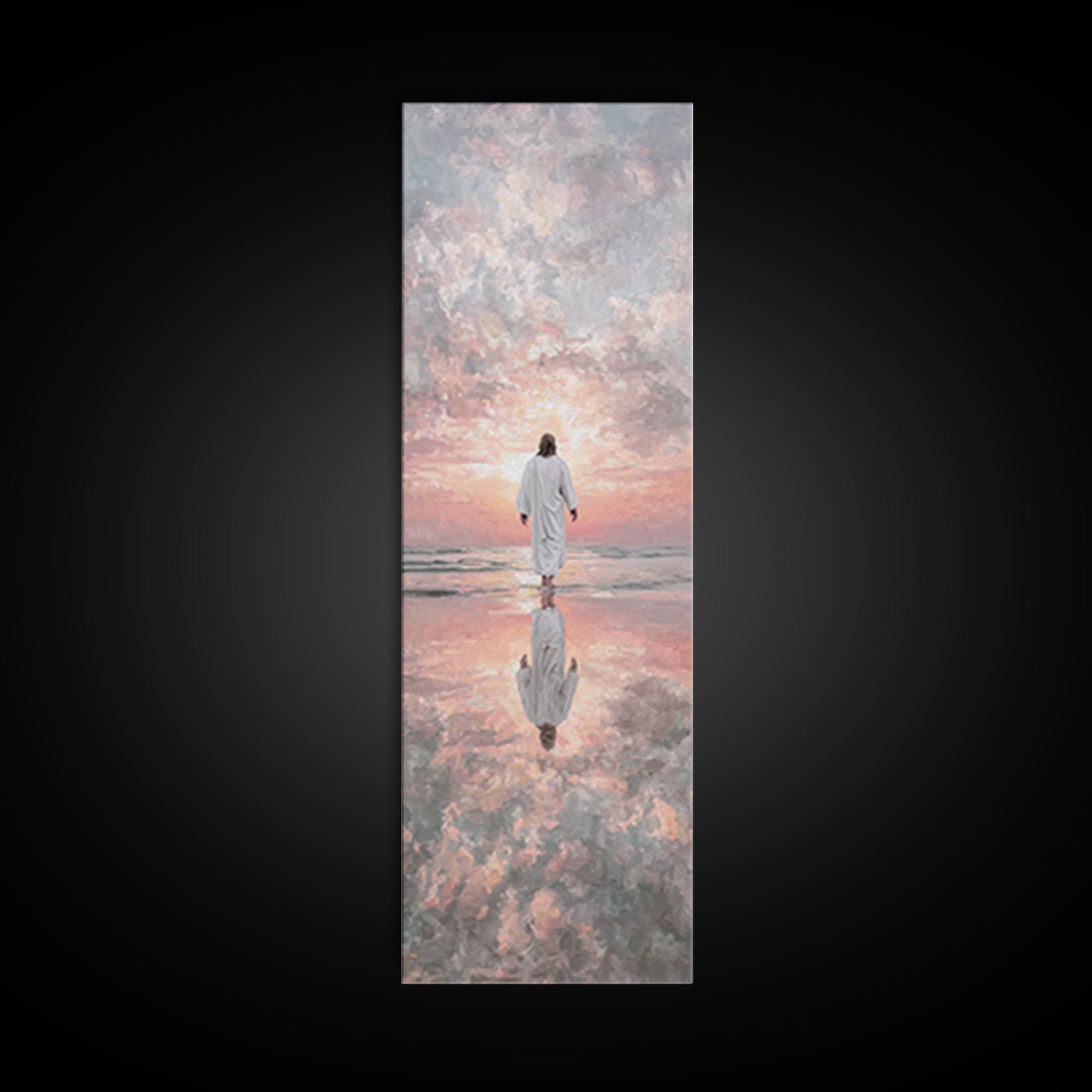Sea Of Promise – Framed Canvas Print – Skinny Art – Jesus Canvas Art – Christian Painting – Christian Wall Art – Minimalist Christian Art