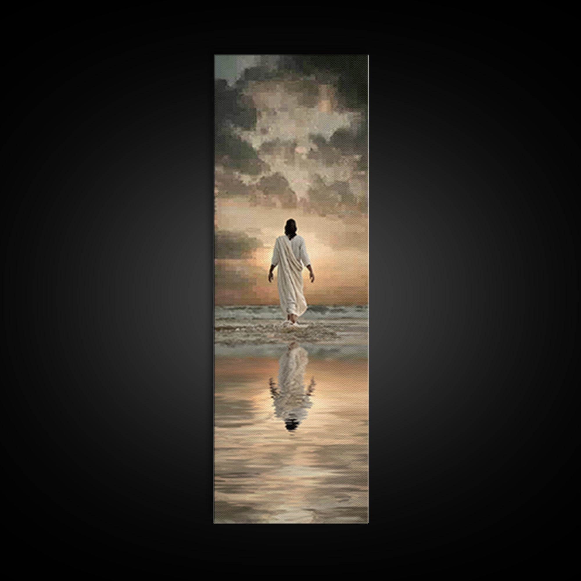 Eternal Horizon Path – Framed Canvas Print – Christian Wall Art – Narrow Art – Jesus Painting – Christian Art Canvas – Christmas Art