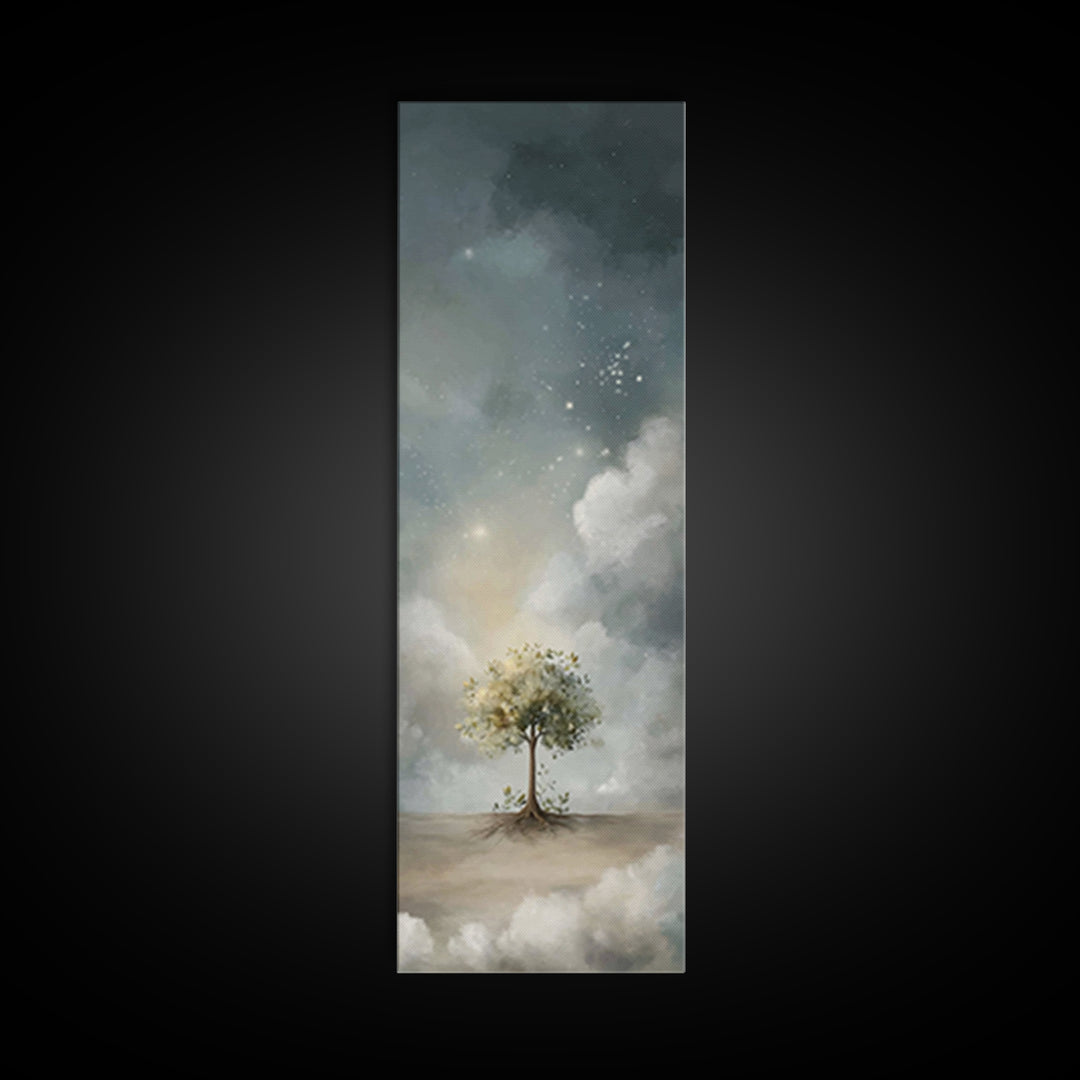 Starlit Tree Hope – Framed Canvas Print – Christian Wall Art – Skinny Art – Christian Art Canvas – Christian Christmas Art – Christian Art