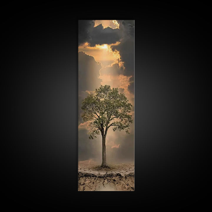 Rooted In Promise – Framed Canvas Print – Christian Art – Narrow Art – Christian Art Canvas – Christian Decorations – Christmas Art