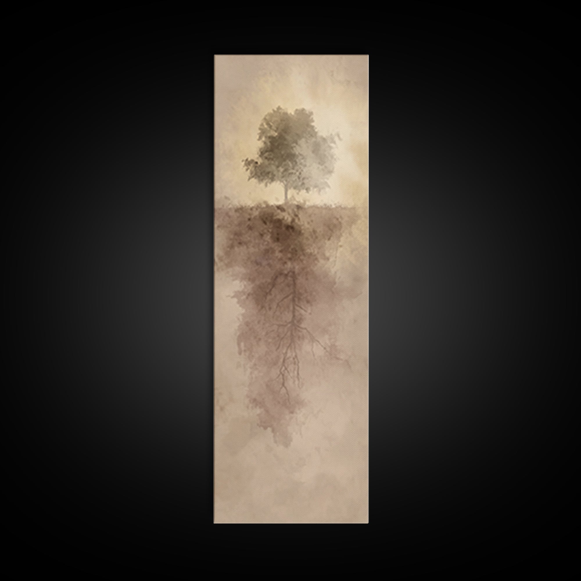Rooted In Light – Framed Canvas Print – Christian Wall Art – Narrow Art – Christian Art Canvas – Christian Christmas Art – Modern Christian