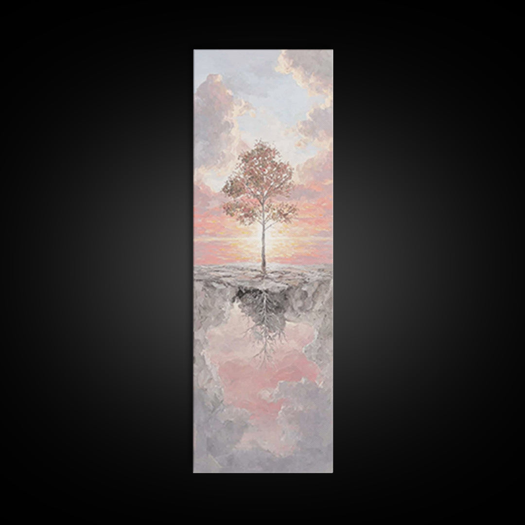 Dawn Blossom Grace – Framed Canvas Print – Tall Skinny Art Print – Christian Art – Christmas Art – Christian Art Canvas – Subtle Christian