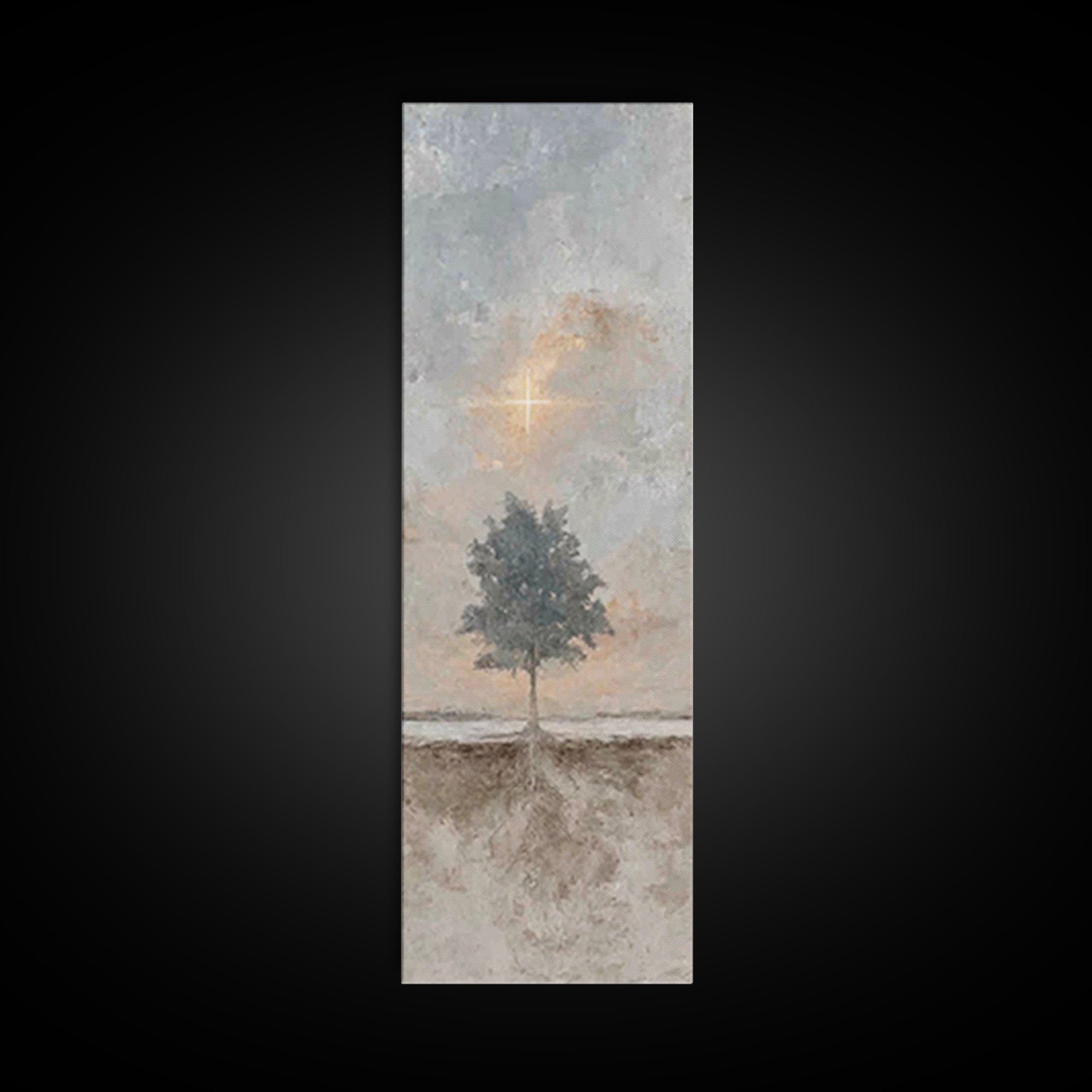 Cross Of Promise – Framed Canvas Print – Christian Art Canvas – Tall Narrow Wall Art – Christian Wall Art – Christian Christmas Art – Minim