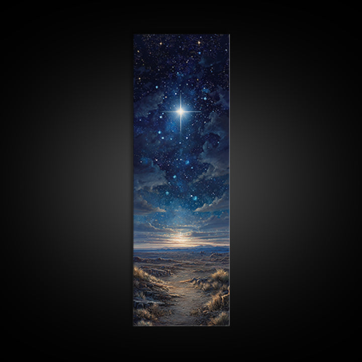 Bethlehem Night Sky – Framed Canvas Print – Tall Skinny Art Print – Christmas Art – Christian Wall Art – Christian Art Canvas – Christian C