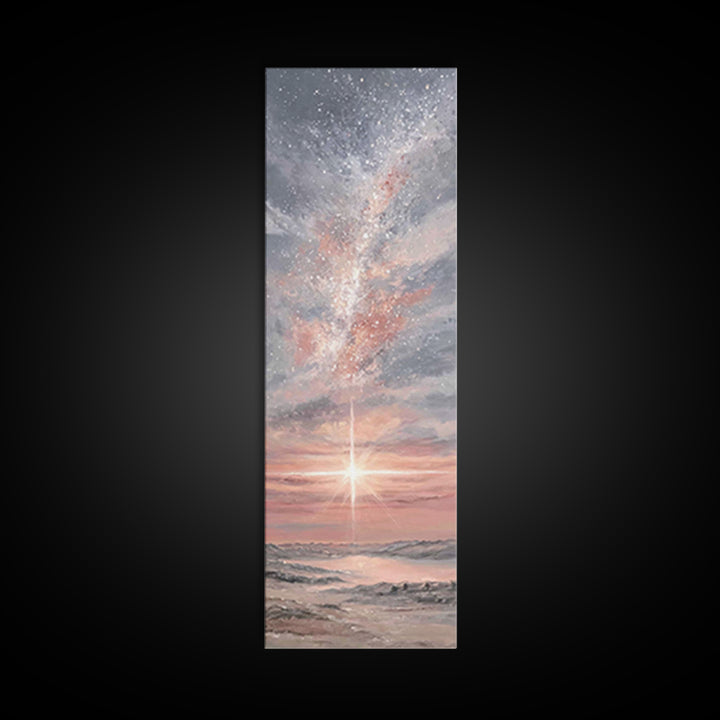 Celestial Dawn Hope – Framed Canvas Print – Skinny Art – Christian Art Canvas – Christian Wall Art – Christmas Art – Modern Christian Art