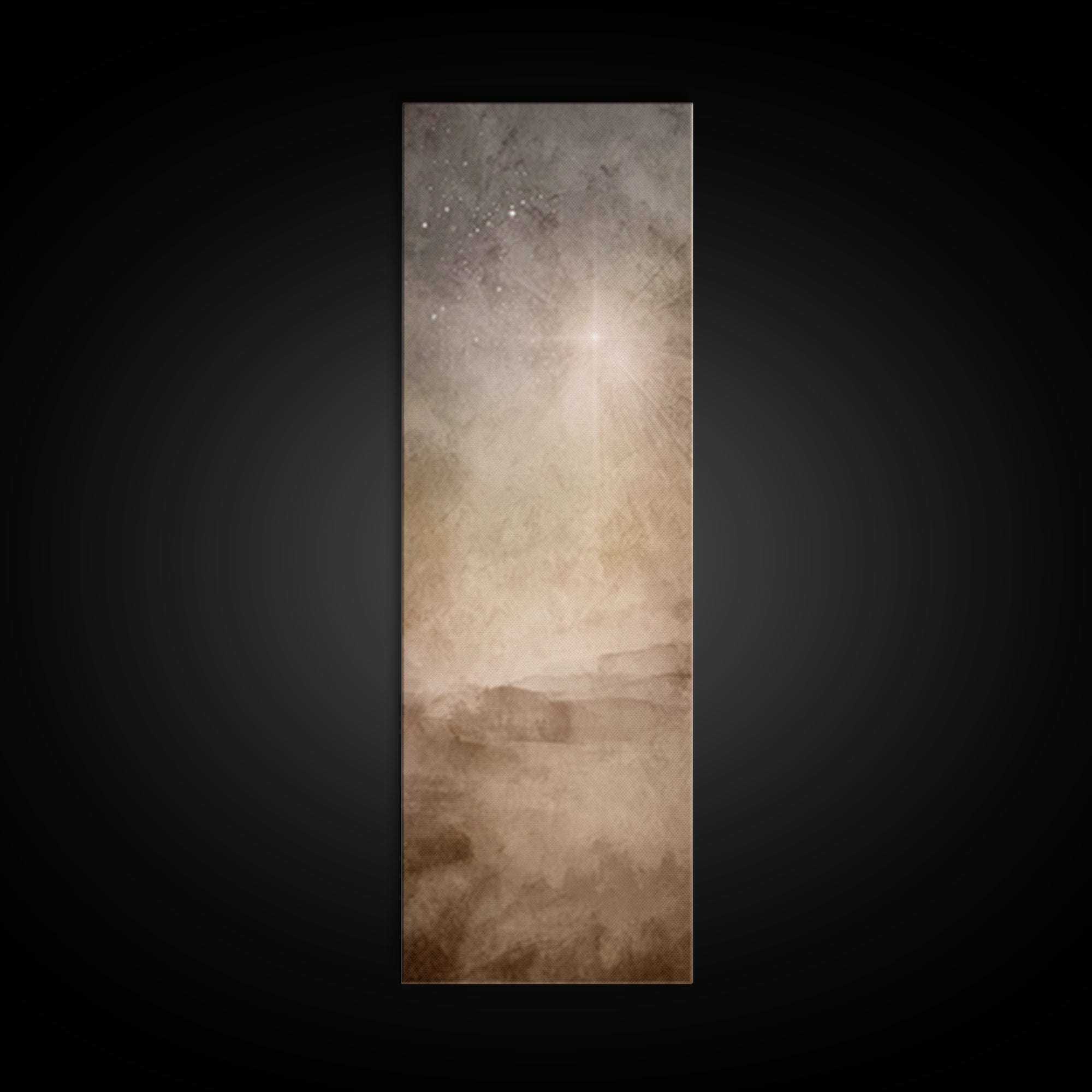 Heaven’s Guiding Star – Framed Canvas Print – Christian Wall Art – Narrow Art – Christian Art Canvas – Christmas Art – Subtle Christian Art