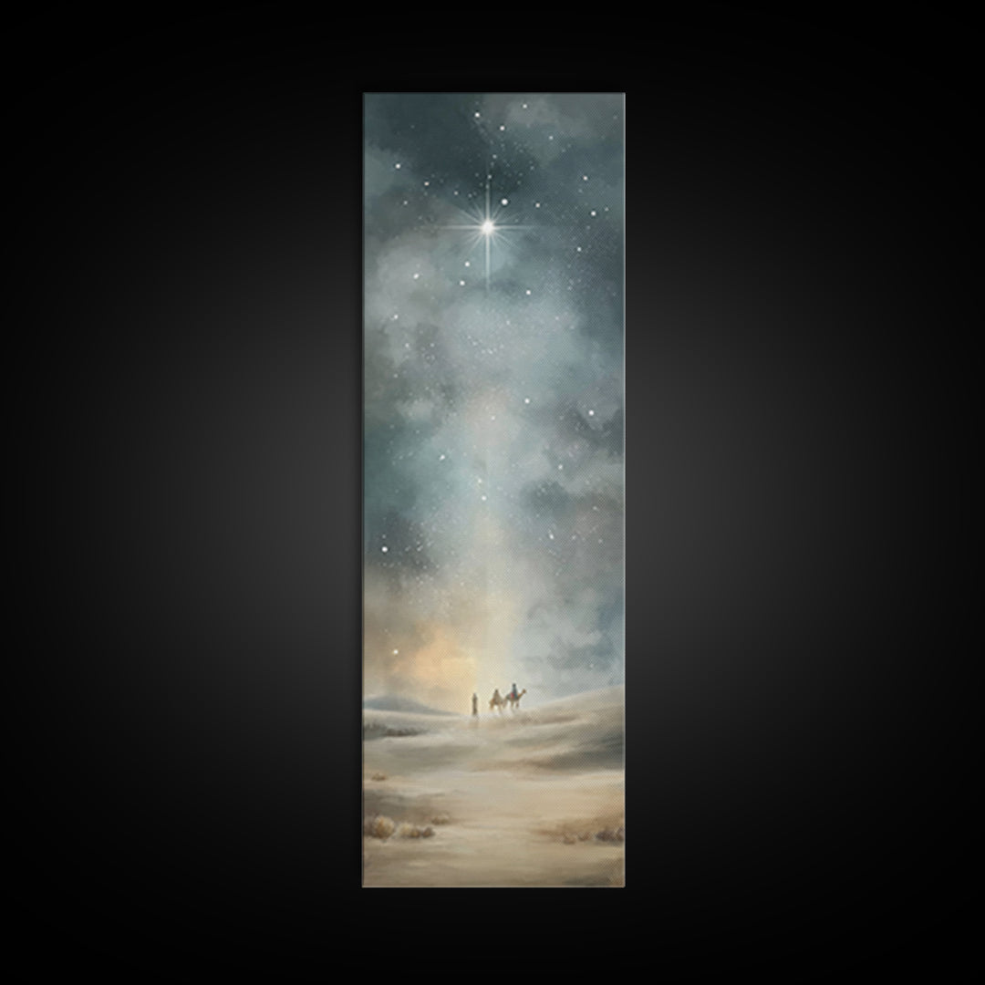 Sacred Journey Light | Framed Canvas Print | Christian Art | Christmas Wall Art | Narrow Art | Christian Gift Ideas | Christian Art Canvas