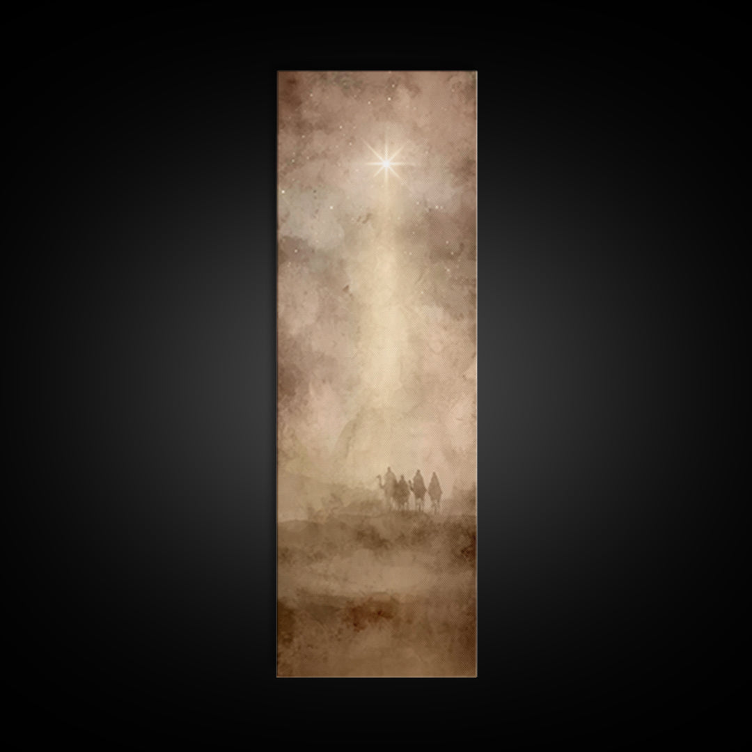 Holy Desert Path, Framed Canvas Print, Christian Art Canvas, Christmas Art Work, Tall Narrow Wall Art, Large Christian Painting, Christian