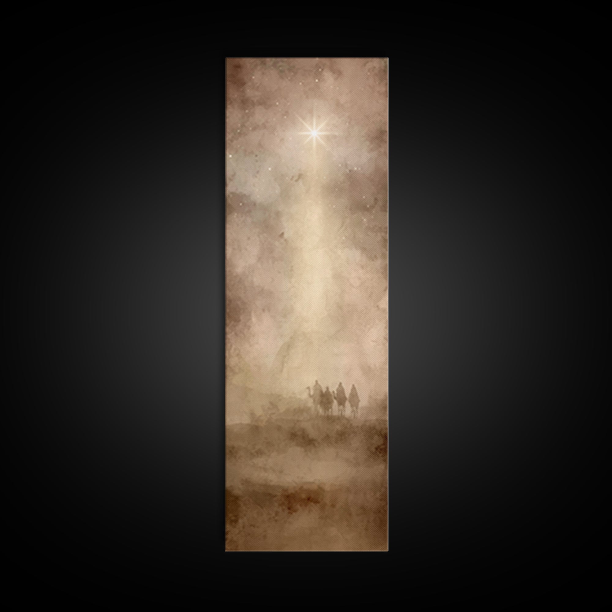 Holy Desert Path, Framed Canvas Print, Christian Art Canvas, Christmas Art Work, Tall Narrow Wall Art, Large Christian Painting, Christian