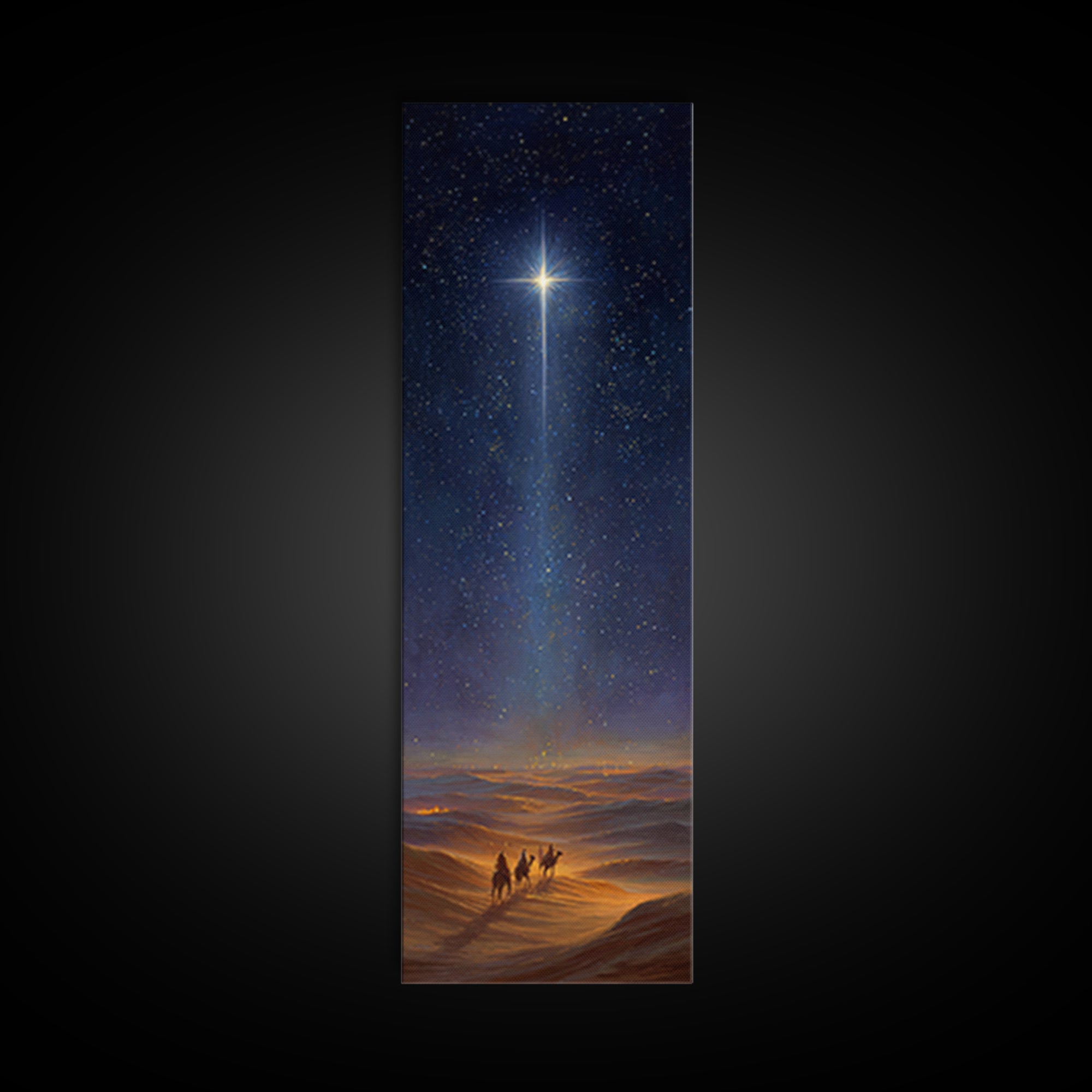 Faithful Caravan Star – Framed Canvas Print – Christian Christmas Art – Christian Painting – Skinny Art – Christian Art Gift – Christmas Wa