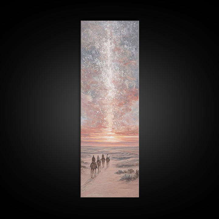 Blessed Night Sky | Framed Canvas Print | Christian Art Print | Christmas Art | Narrow Art | Framed Christian Art | Christmas Canvas Wall A