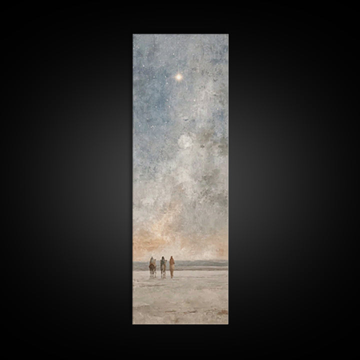 Star Above The Way – Framed Canvas Print – Christian Wall Art – Christmas Art Prints – Narrow Art – Christian Art Painting – Christian Chri