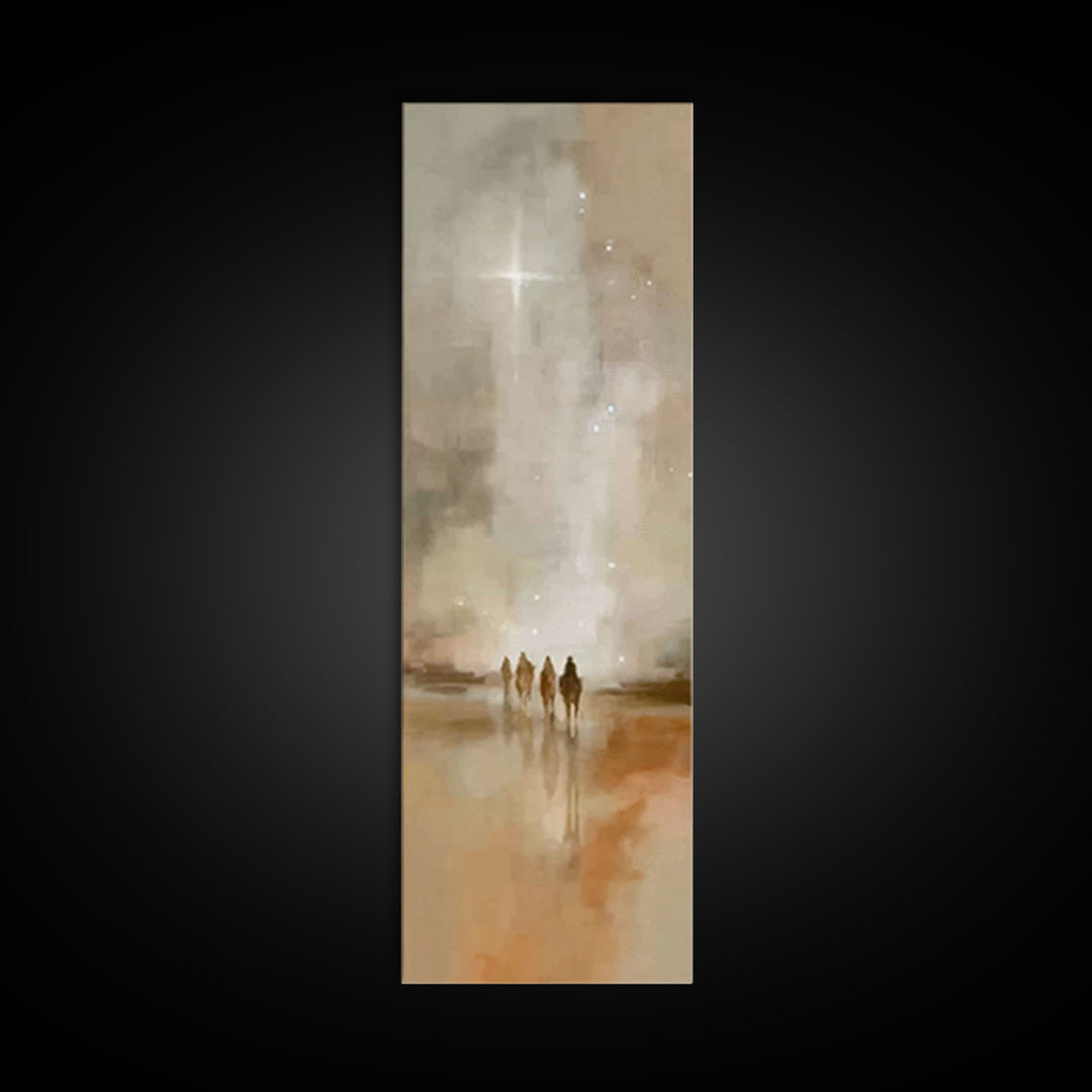 Guiding Desert Star – Framed Canvas Print – Christian Wall Art – Christmas Art – Christian Art Canvas – Tall Narrow Wall Art – Jesus Painti
