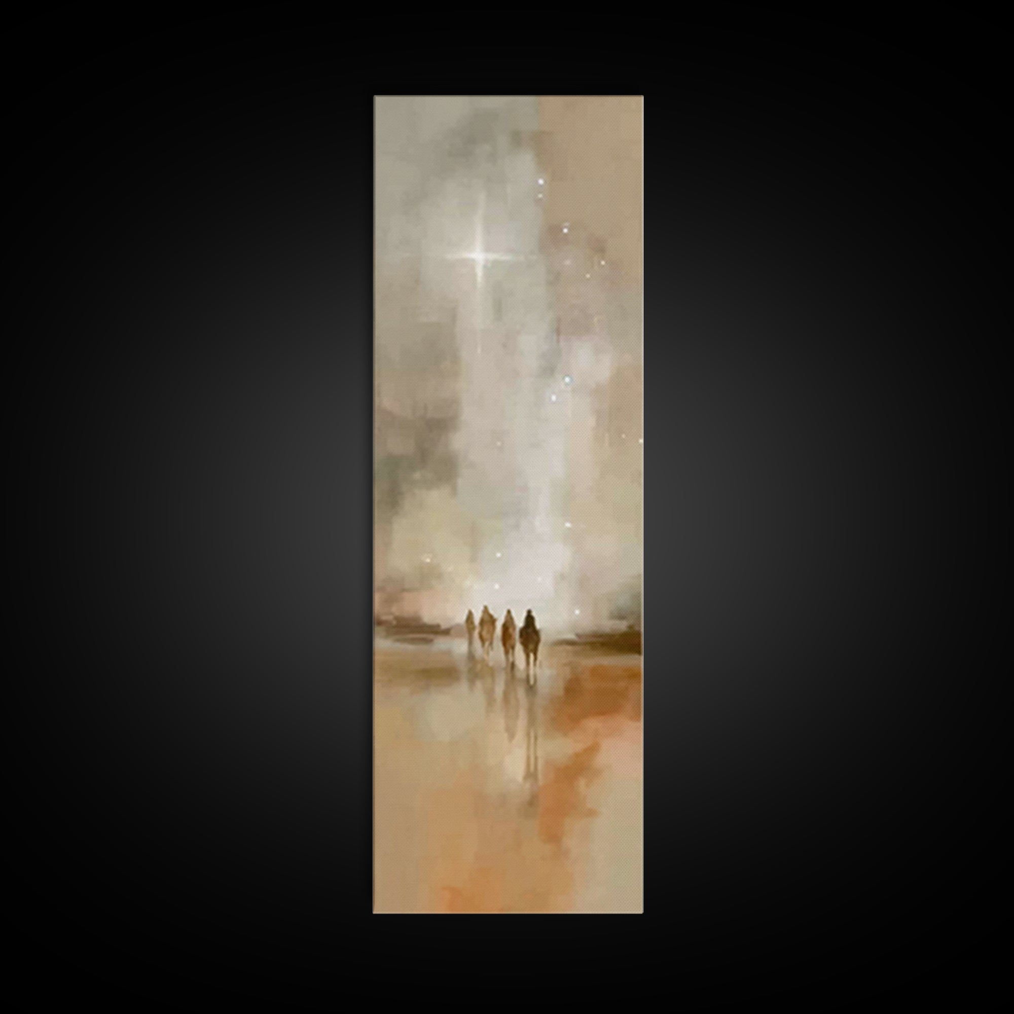 Guiding Desert Star – Framed Canvas Print – Christian Wall Art – Christmas Art – Christian Art Canvas – Tall Narrow Wall Art – Jesus Painti
