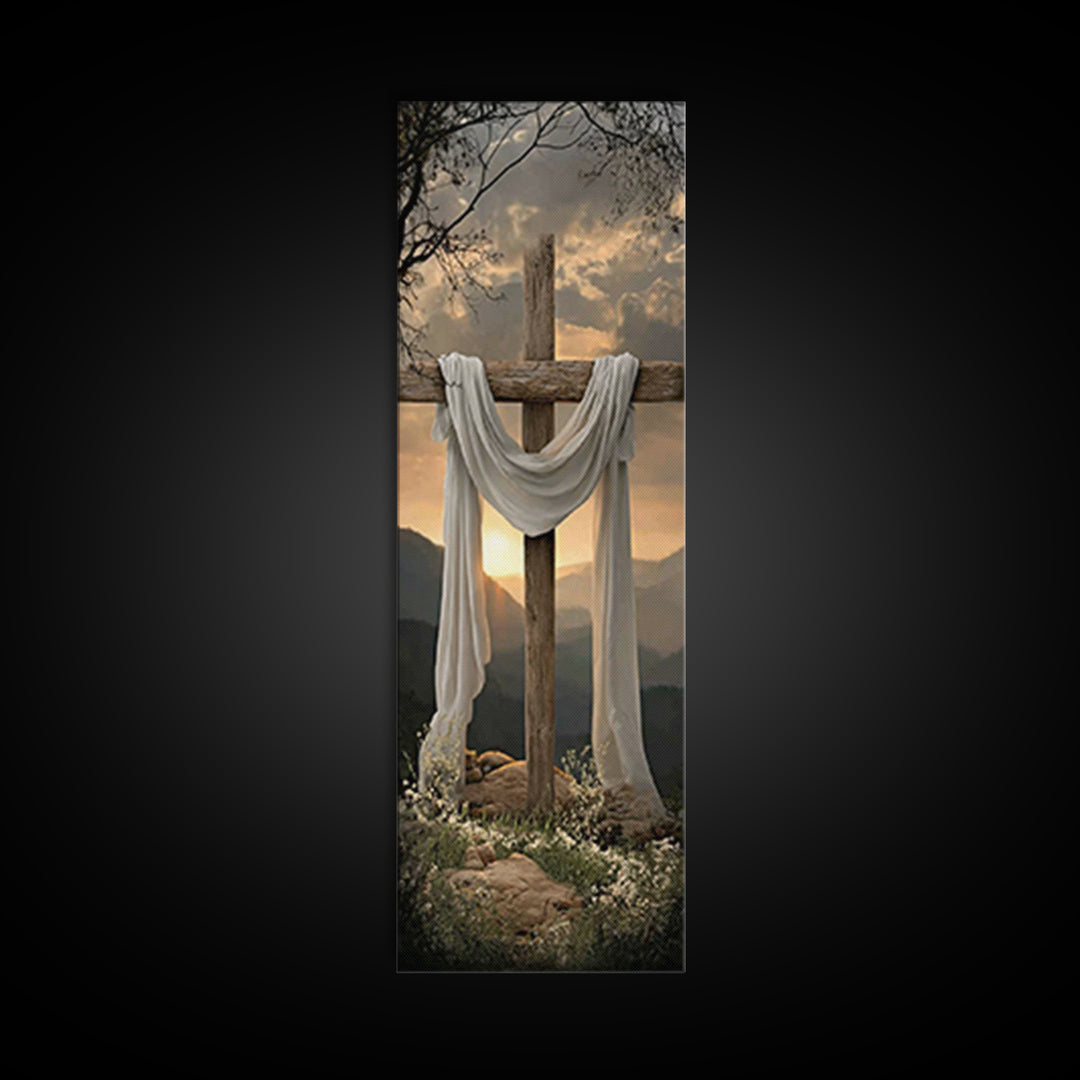 Dawn Of Redemption – Framed Canvas Print – Tall Narrow Wall Art – Christian Wall Art – Christian Art Canvas – Jesus Painting – Christmas Ar