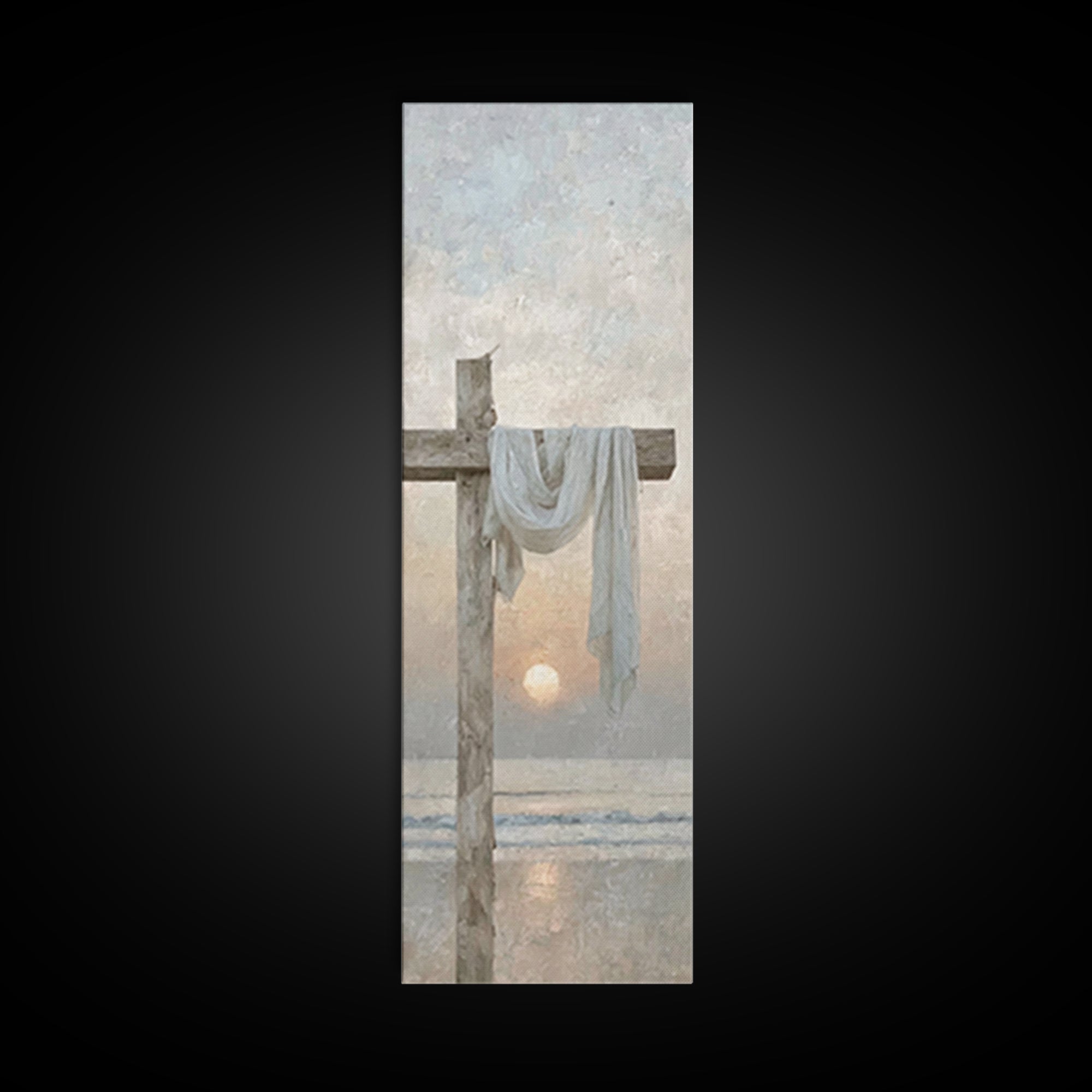 Quiet Cross Serenity – Framed Canvas Print – Tall Skinny Art Print – Christian Art Canvas – Christian Wall Art – Christmas Art – Christian