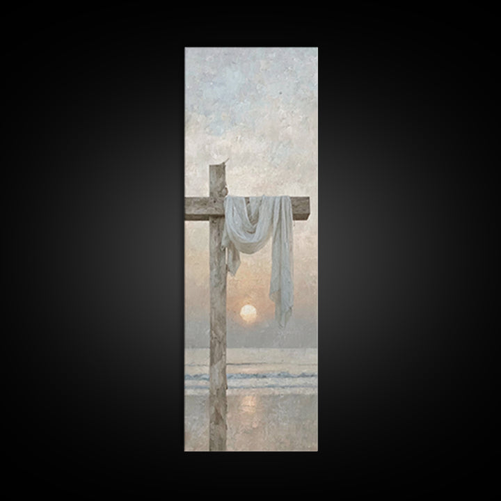 Quiet Cross Serenity – Framed Canvas Print – Tall Skinny Art Print – Christian Art Canvas – Christian Wall Art – Christmas Art – Christian