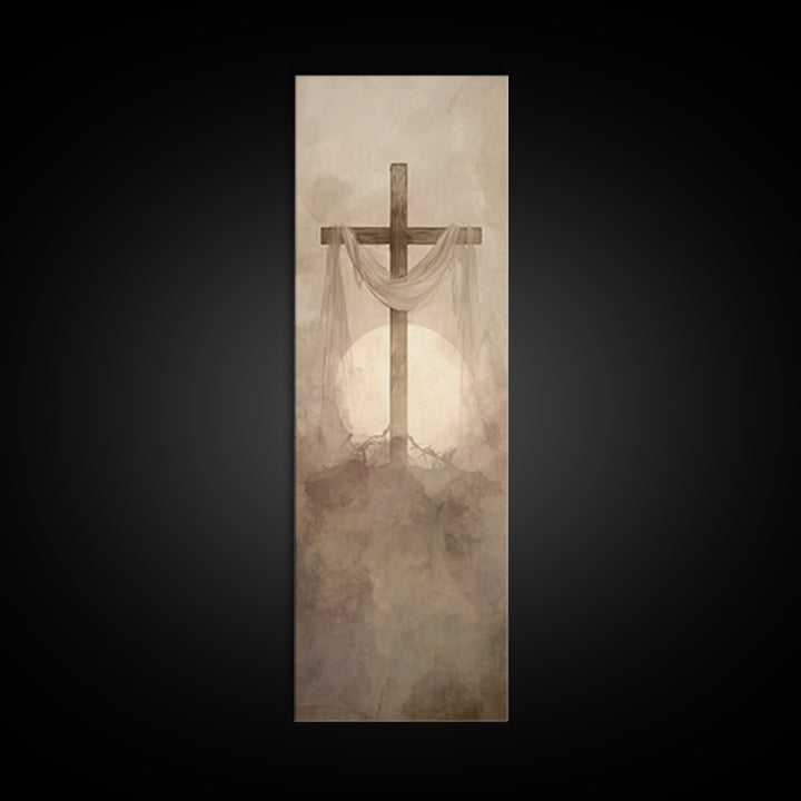 Calm Of Restoration, Framed Canvas Print, Skinny Art, Christian Art Canvas, Jesus Painting, Christian Gift, Christmas Wall Art