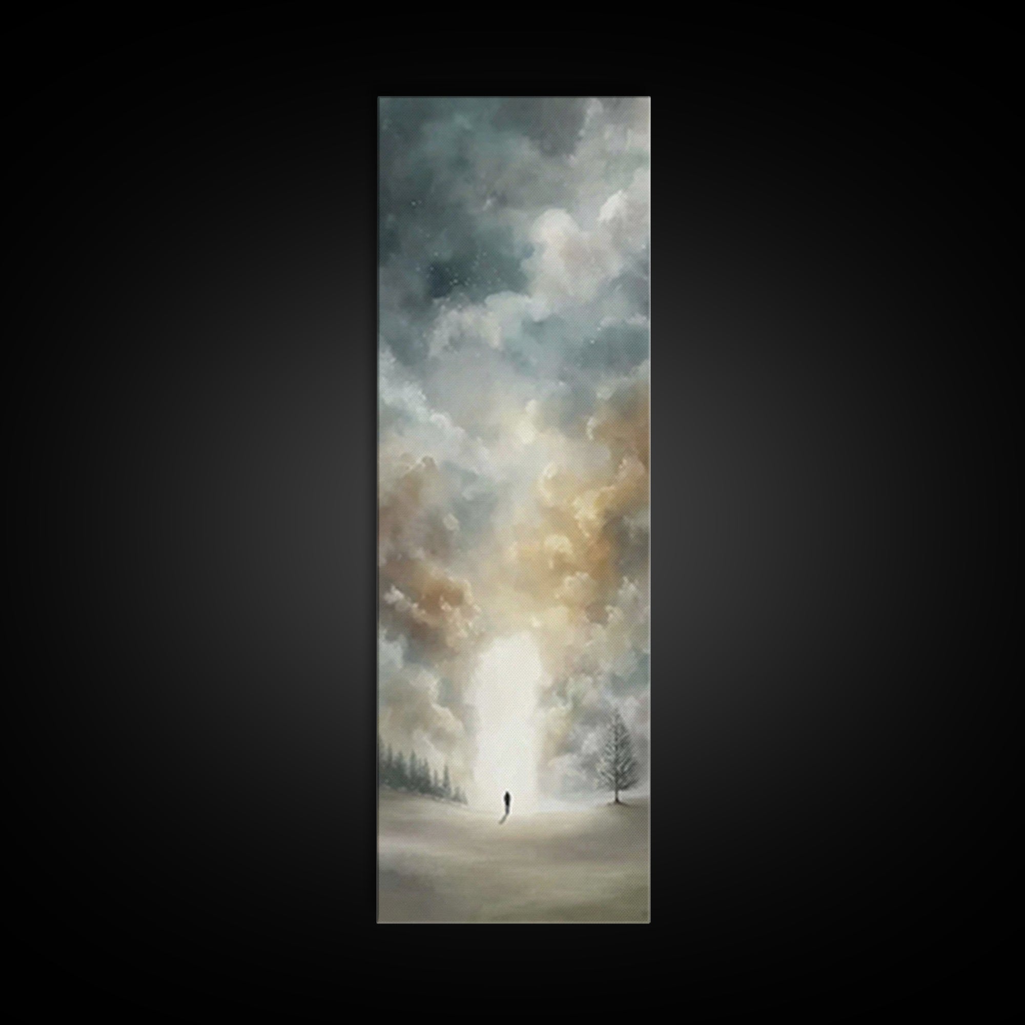 Heavenly Pathway, Framed Canvas Print, Narrow Art, Christian Art Print, Christian Painting, Christian Wall Art, Modern Christian Art