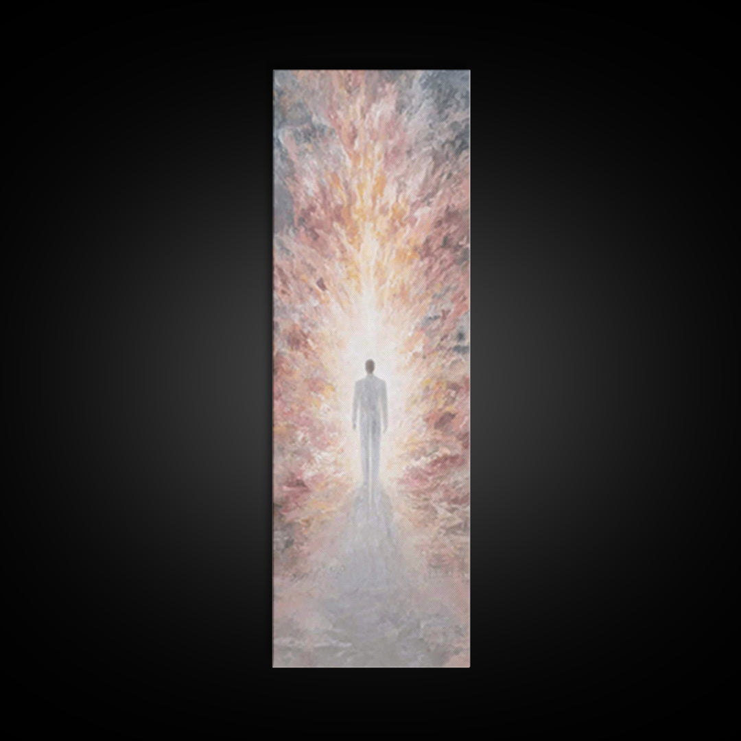 Radiant Ascension – Framed Canvas Print – Tall Narrow Wall Art – Christian Art Print – Christian Wall Art – Modern Christian Painting – Chr