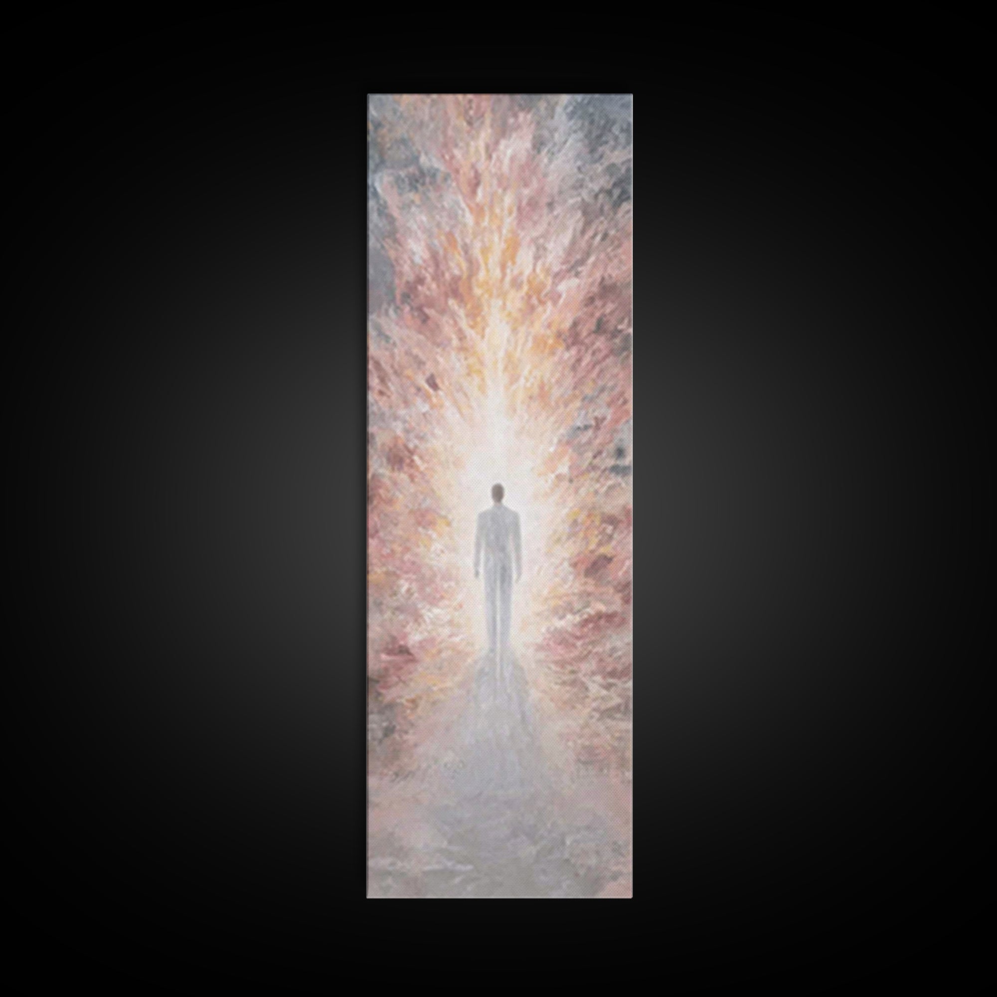 Radiant Ascension – Framed Canvas Print – Tall Narrow Wall Art – Christian Art Print – Christian Wall Art – Modern Christian Painting – Chr