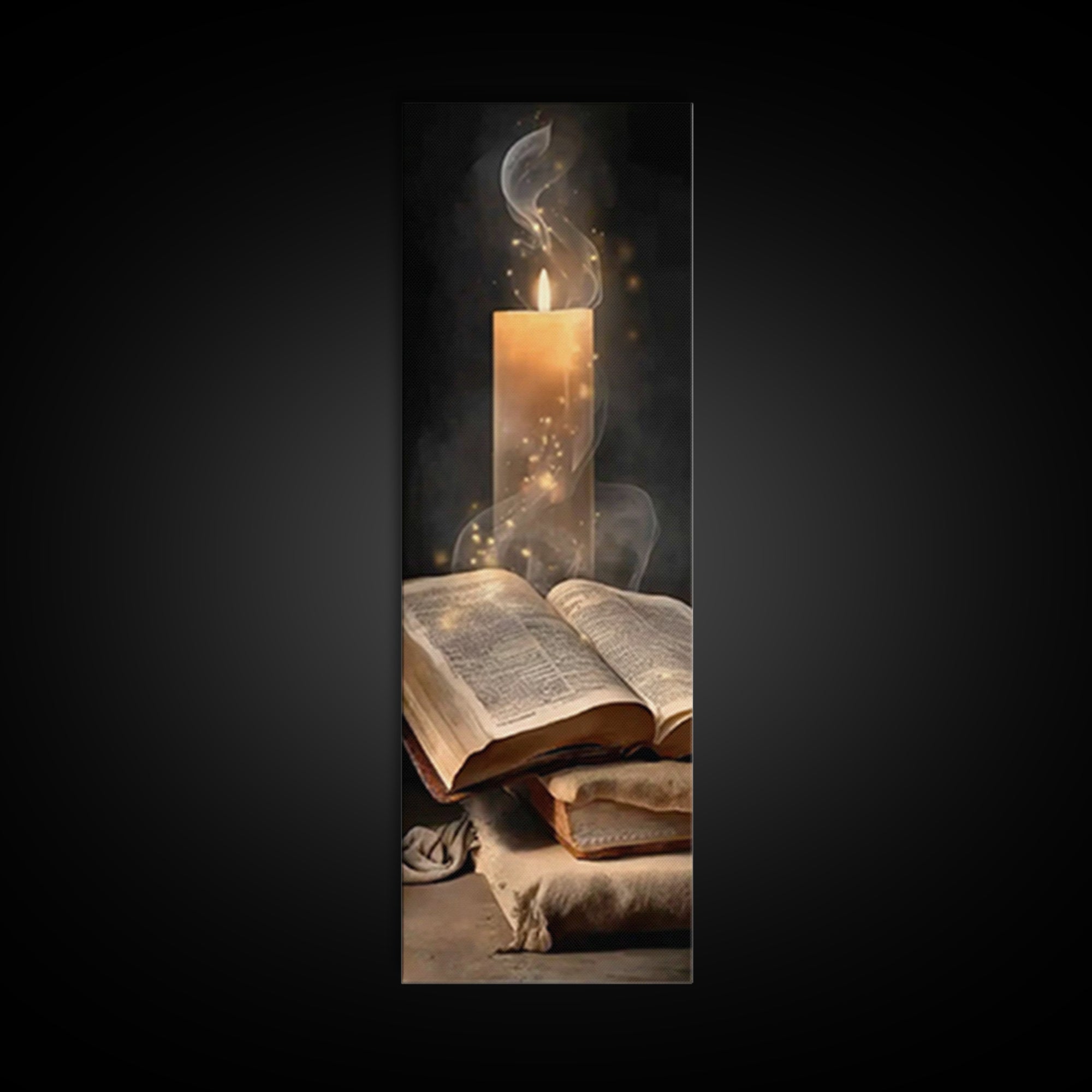 Eternal Book Glow – Framed Canvas Print – Skinny Art – Christian Art Canvas – Christian Wall Art – Vintage Christian Art – Christian Gift I