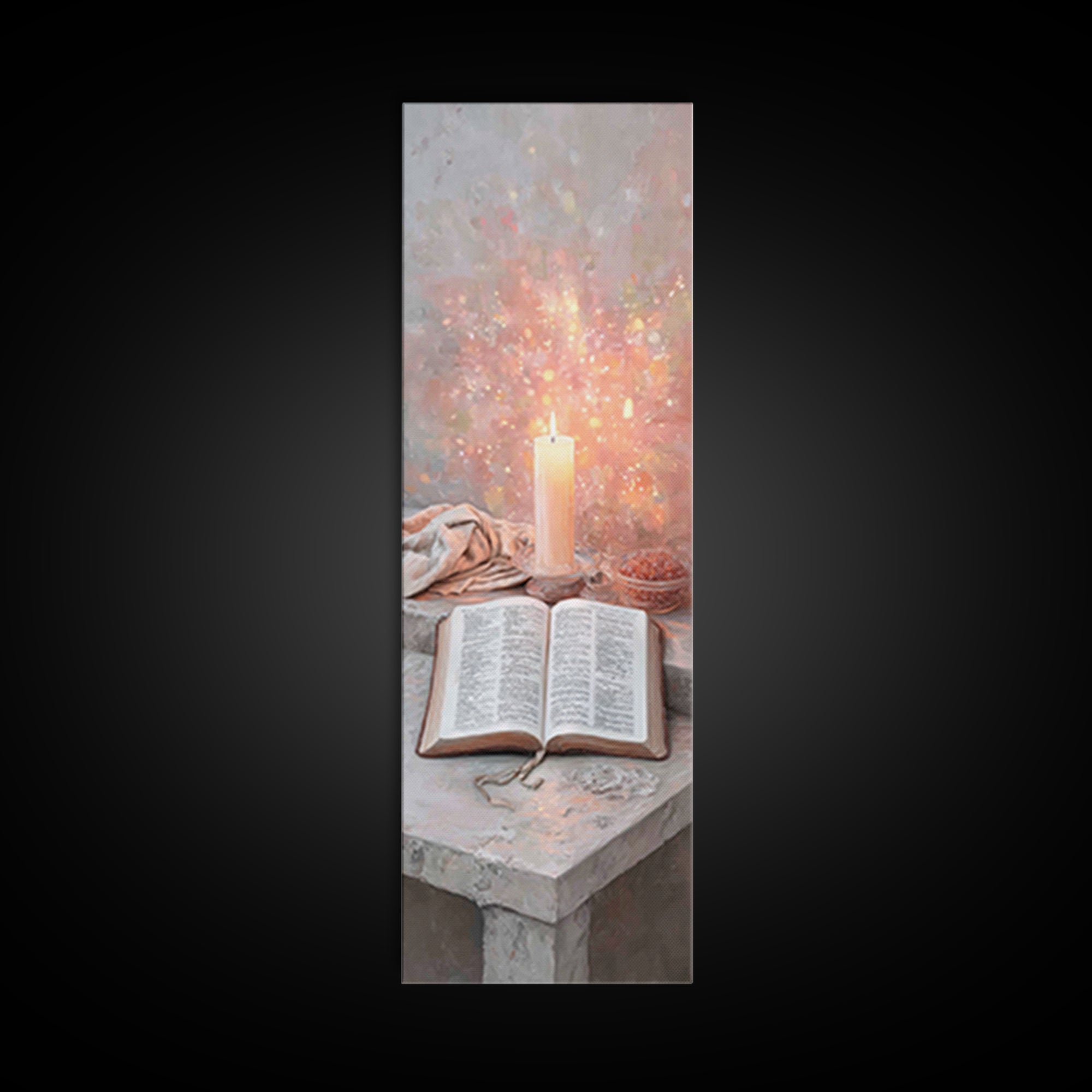 Graceful Scripture Light – Framed Canvas Print – Skinny Art – Modern Christian Art – Christian Art Canvas – Christian Wall Art – Christian