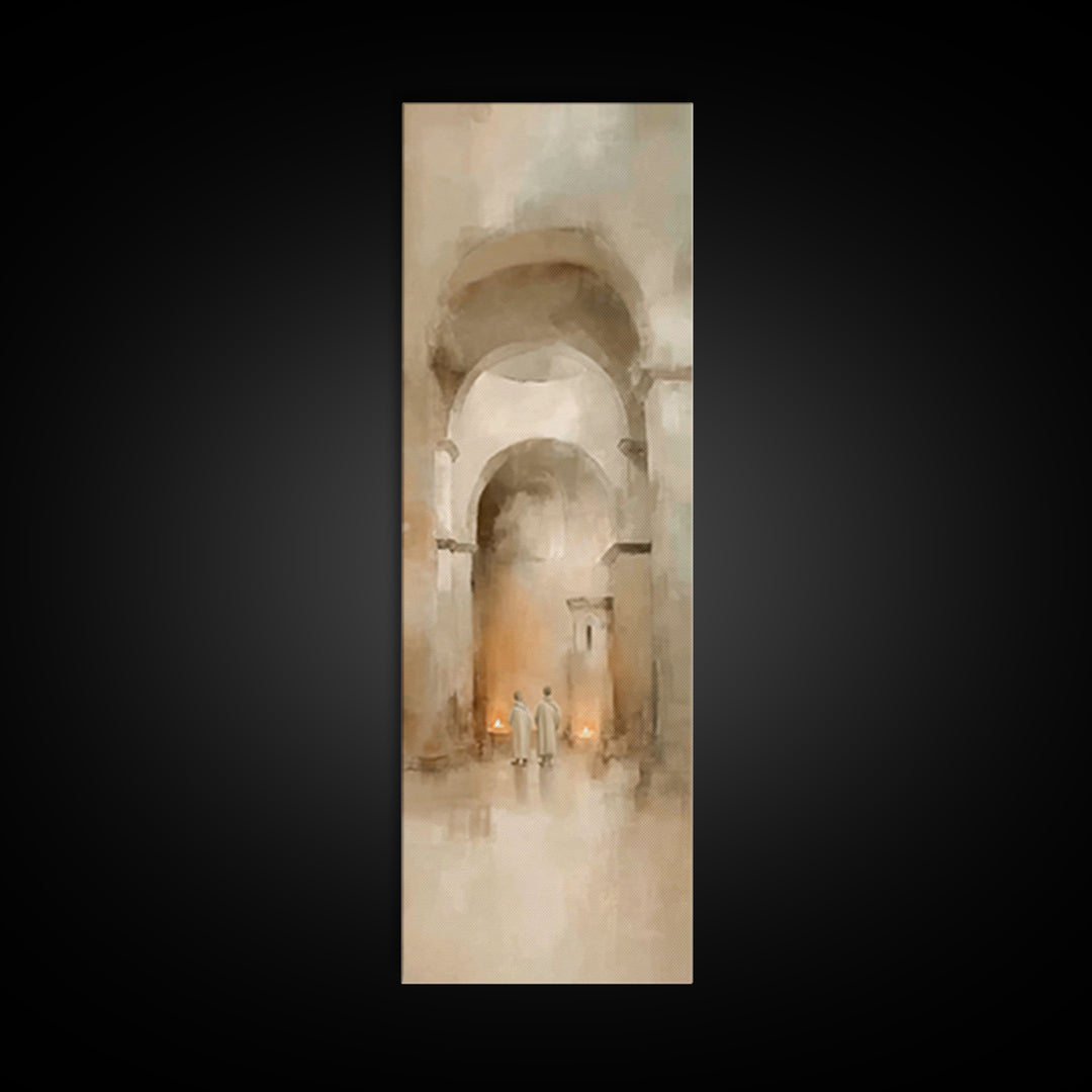 Sanctuary Passage Walk – Framed Canvas Print – Narrow Art – Christian Wall Art – Abstract Christian Art – Christian Art Work – Christian Gi
