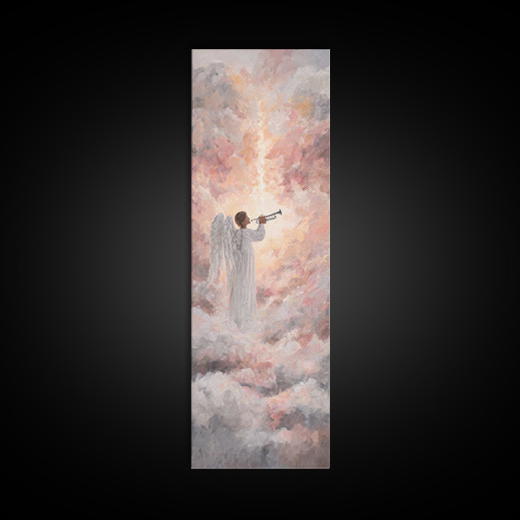Angelic Dawn Herald – Framed Canvas Print – Tall Skinny Art Print – Christian Wall Art – Christian Art Canvas – Christian Decor