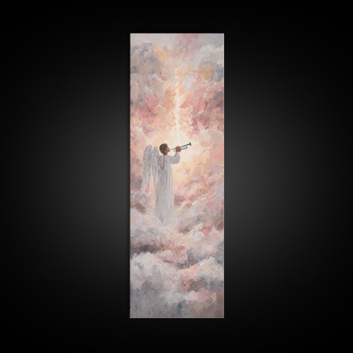 Angelic Dawn Herald – Framed Canvas Print – Tall Skinny Art Print – Christian Wall Art – Christian Art Canvas – Christian Decor