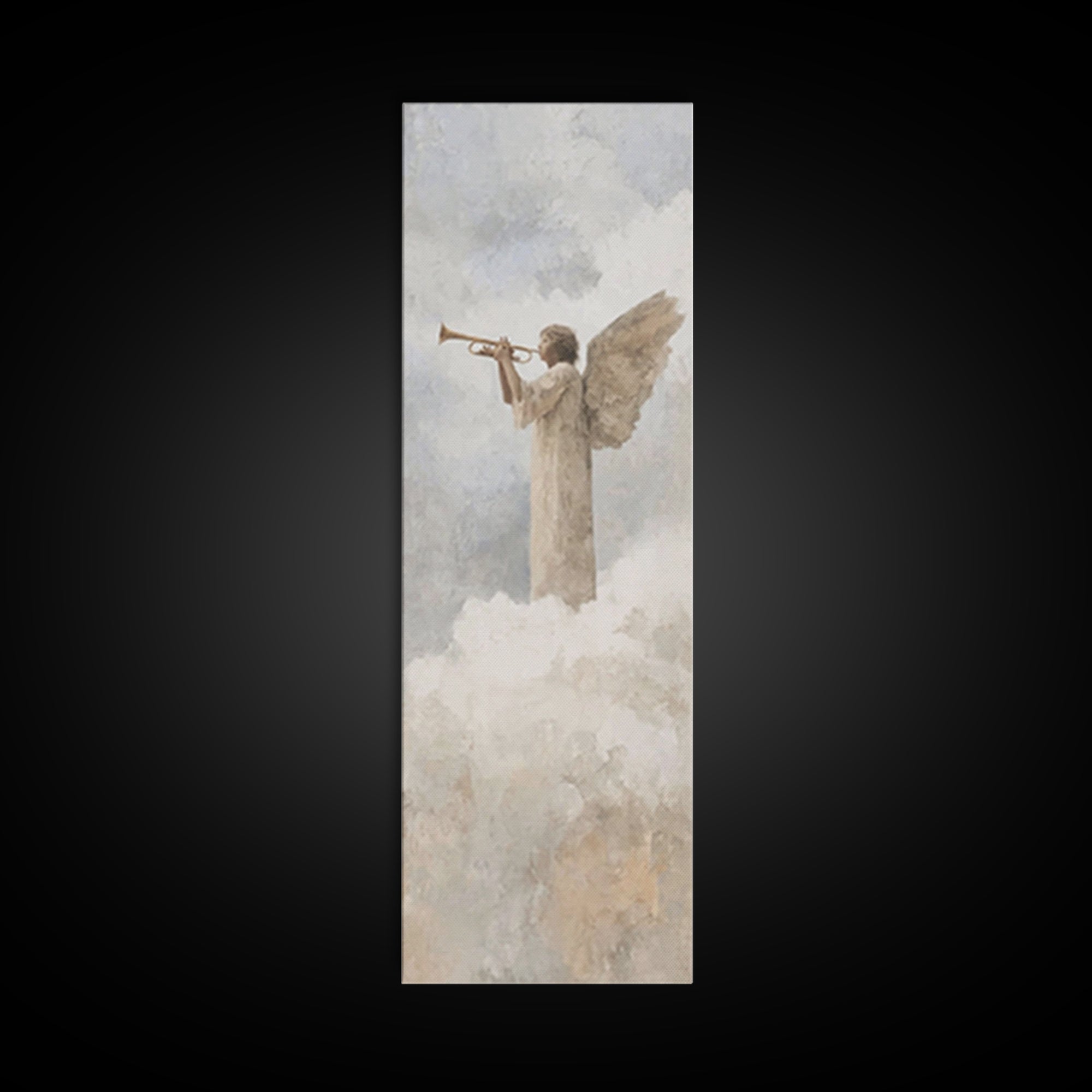 Trumpet Of Glory – Framed Canvas Print – Tall Narrow Wall Art – Christian Art Canvas – Christian Wall Art – Christian Christmas Art