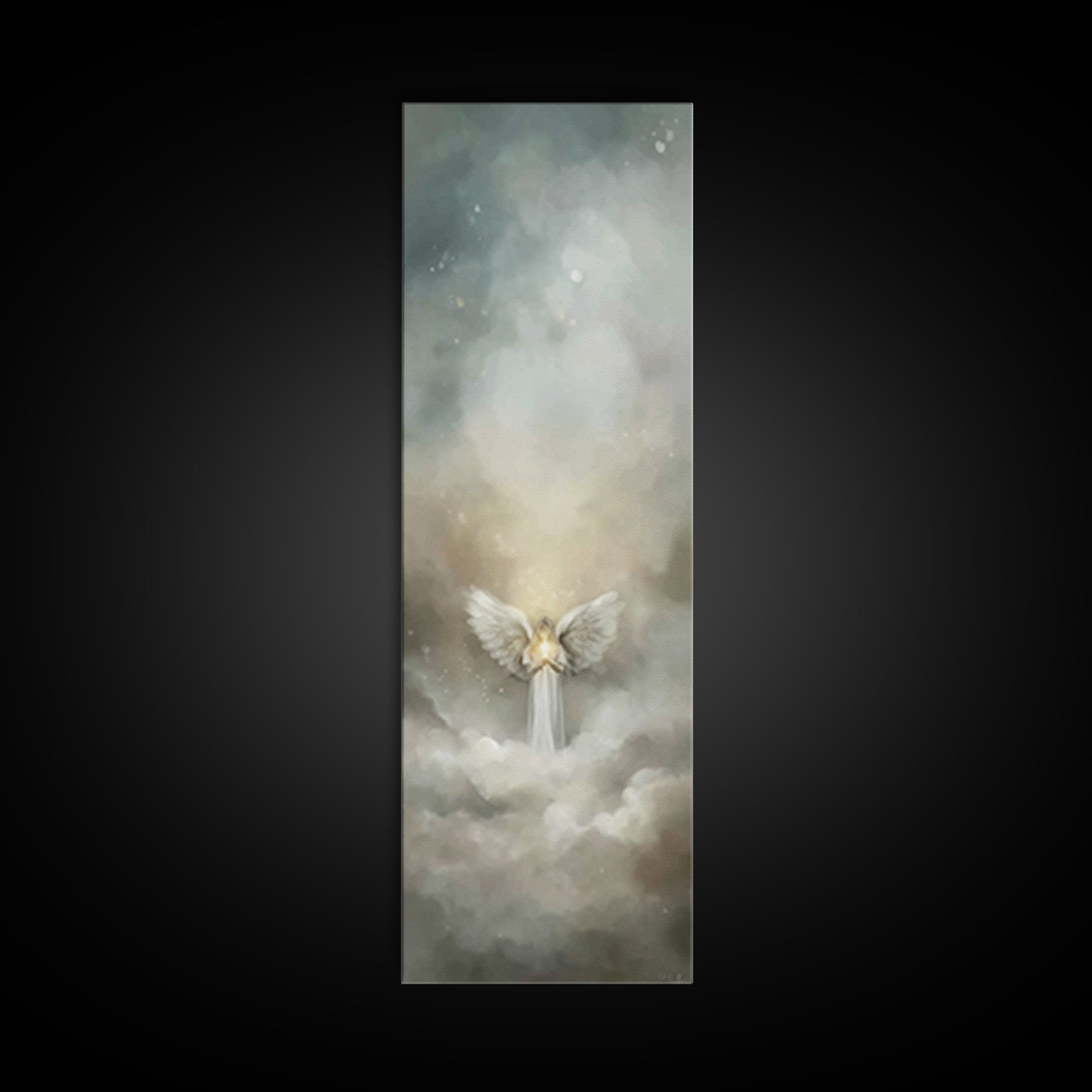 Celestial Light Keeper | Framed Canvas Print | Tall Skinny Art Print | Christian Art Canvas | Christian Christmas Art | Christian Decor