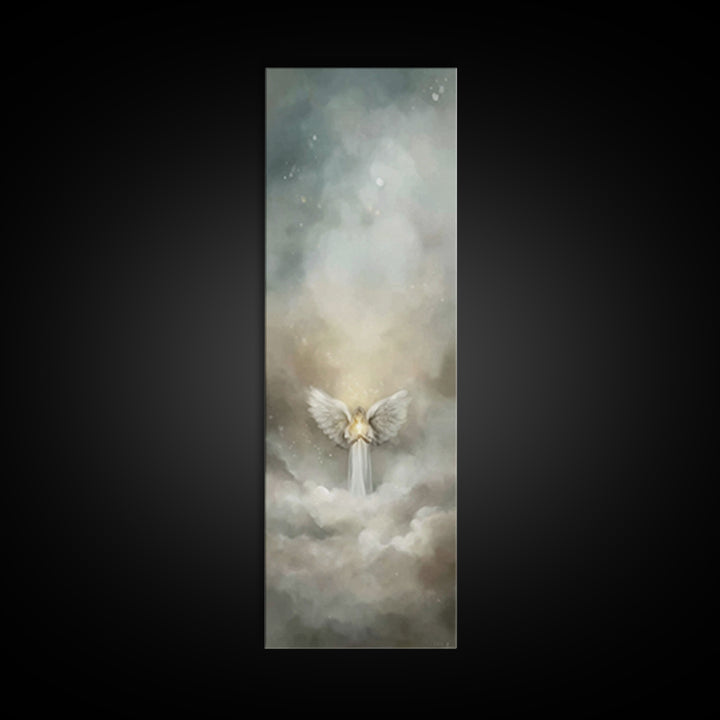 Celestial Light Keeper | Framed Canvas Print | Tall Skinny Art Print | Christian Art Canvas | Christian Christmas Art | Christian Decor