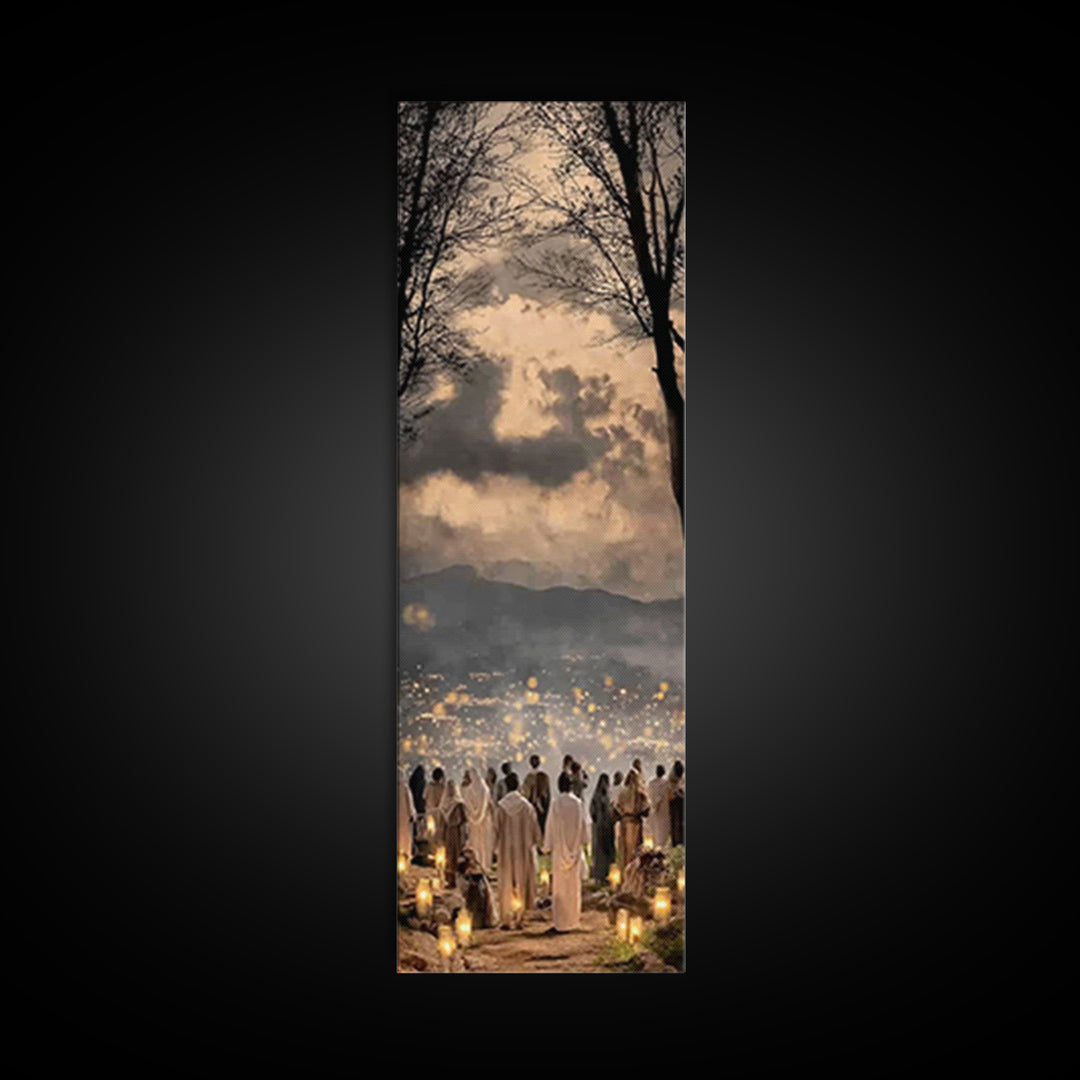 Gathering Of Hope – Framed Canvas Print – Skinny Art – Christian Art Canvas – Christian Wall Art – Christian Christmas Art – Jesus Art